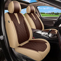IKABEVEM Breathable Car Seat Covers for Honda Ridgeline 2006-2025 2026, Front Seats, Perforated Leather, Seat Protector, Interior Trim for Honda Ridgeline Accessories (Beige&Brown)