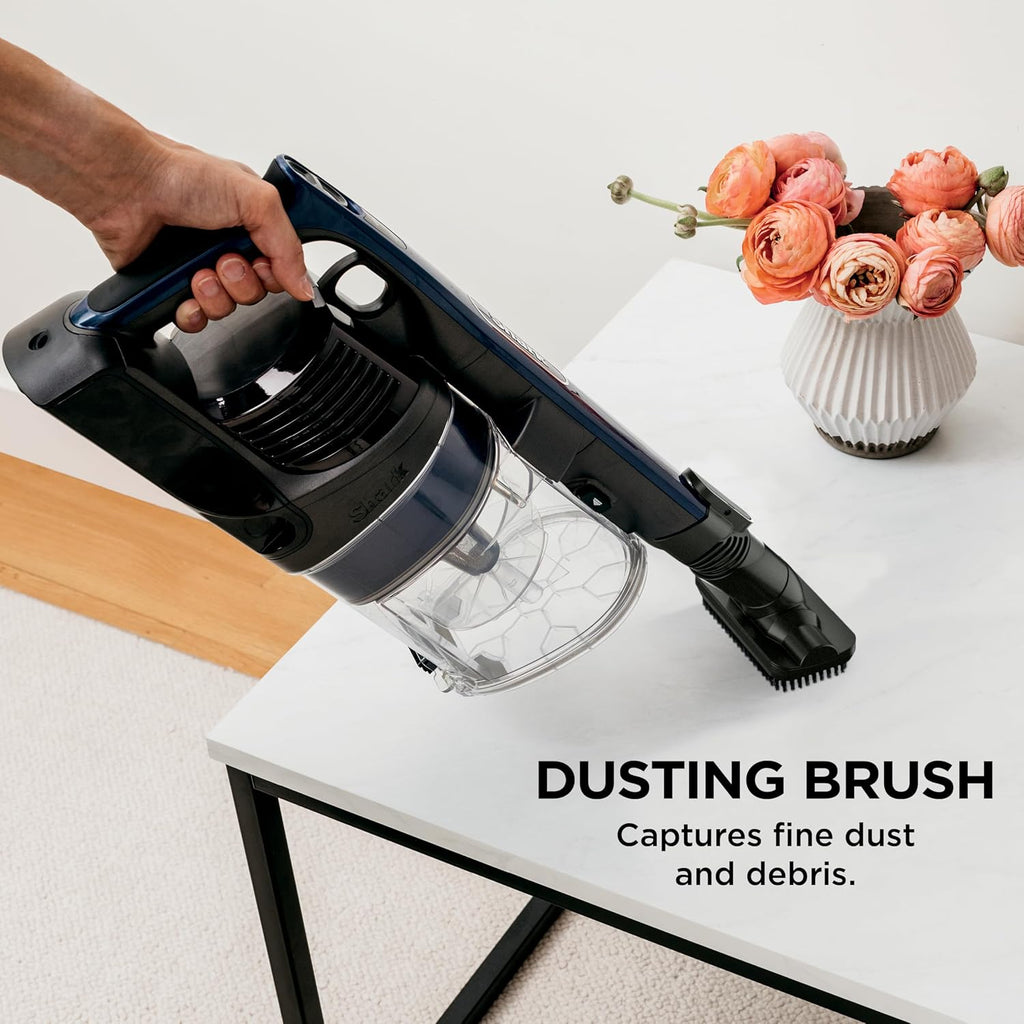 Shark Cordless Vacuum Cleaner with HEPA Filter, Lightweight, Portable, Rechargeable, Powerful Pet Hair Pickup, Removable Handheld, Crevice Tool, Dusting Brush, 50-min Runtime, Blue, IZ363HT