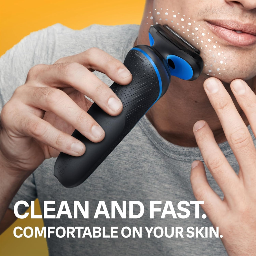 Braun Electric Shaver for Men, Series 5 5118s, Waterproof, Wet & Dry Shave, Turbo Shaving Mode, Foil Shaver with Precision Trimmer, Battery Powered, 50 Minute Battery Runtime (Pack of 2)