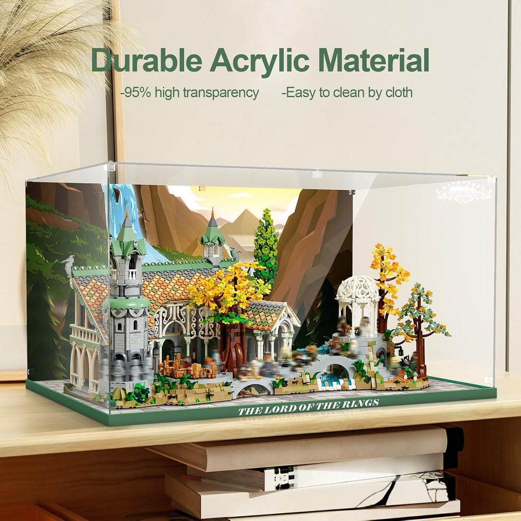 Clear Acrylic Display Case for Lego 10316 The Lord of The Rings: Rivendell – Dust-Proof Protective Showcase Box (Lego Set NOT Included)