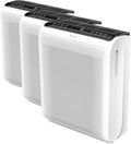 AROEVE Air Purifier for Large Rooms up to 1504 Ft² - 5 Layer Filter System for Smoke, Pollen, Allergies & Pet Dander, Features Air Monitor, Sleep Mode & Timer, MK07 White (Pack of 3)