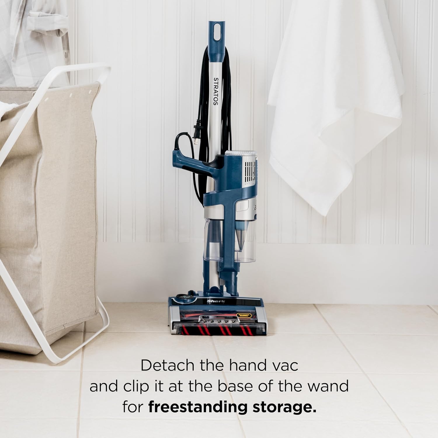Shark HZ3002 Stratos Ultralight Corded Stick Vacuum with DuoClean PowerFins HairPro, Self-Cleaning Brushroll, & Odor Neutralizer Technology, Navy