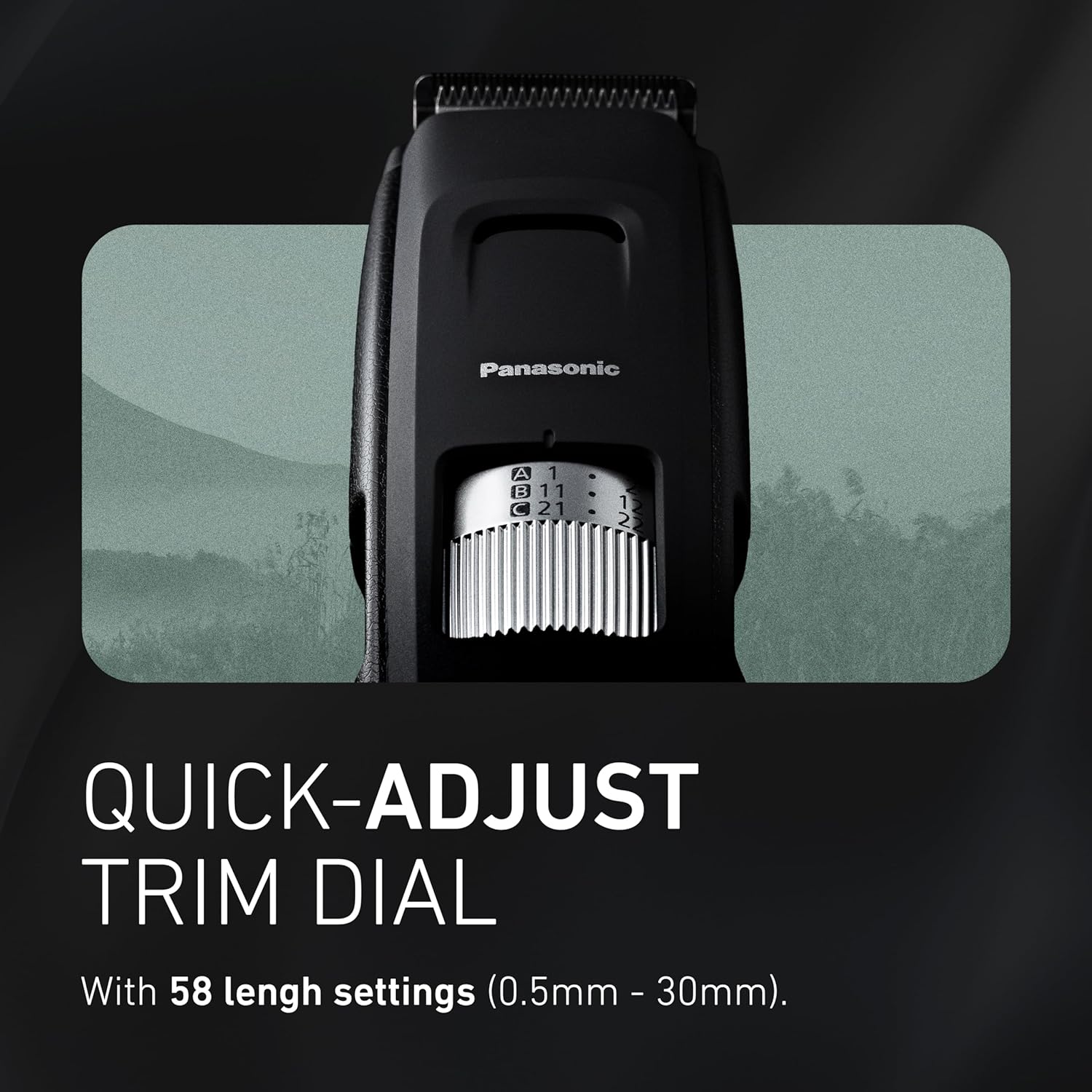 Panasonic Long Beard Trimmer for Men, 58 Length Settings and 4 Attachments to Cut and Detail, Corded or Cordless Beard Trimmer for Men – ER-GB96-K (Black)