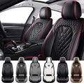 Car Seat Covers for Dodge Dart 2013-2016, Waterproof Nappa Leather Front Seat Cover, Anti-Slip and Comfortable Automotive Seat Protector&Accessories(Black Red)
