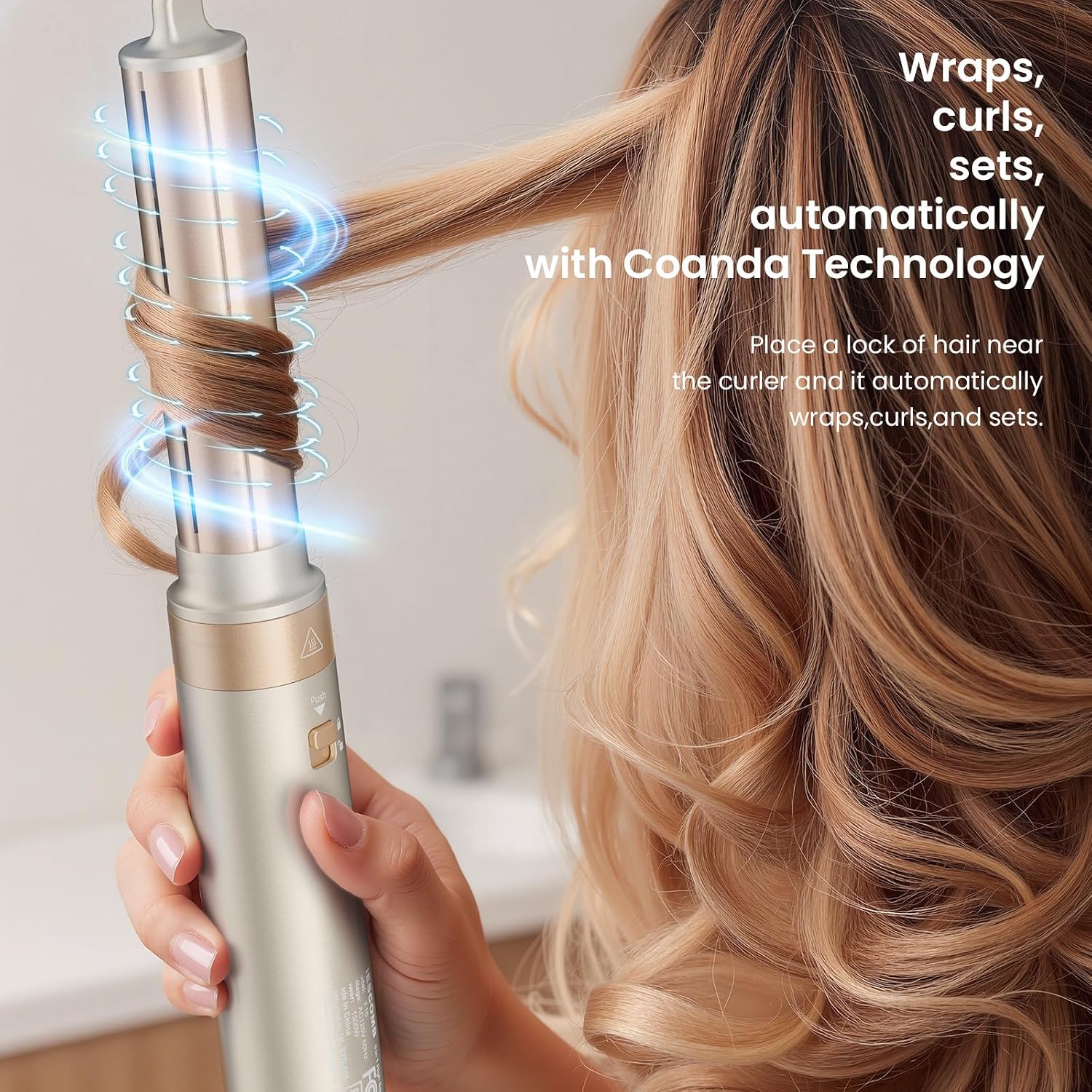 MESCOMB 6 in 1 Hair Dryer and Straightener, Hot Air Styler Wrap - Fast Drying, 1400W Air Dryer with Straightener, Frizz-Free Blowout Brush for Smoothing & Curling, Volumizing