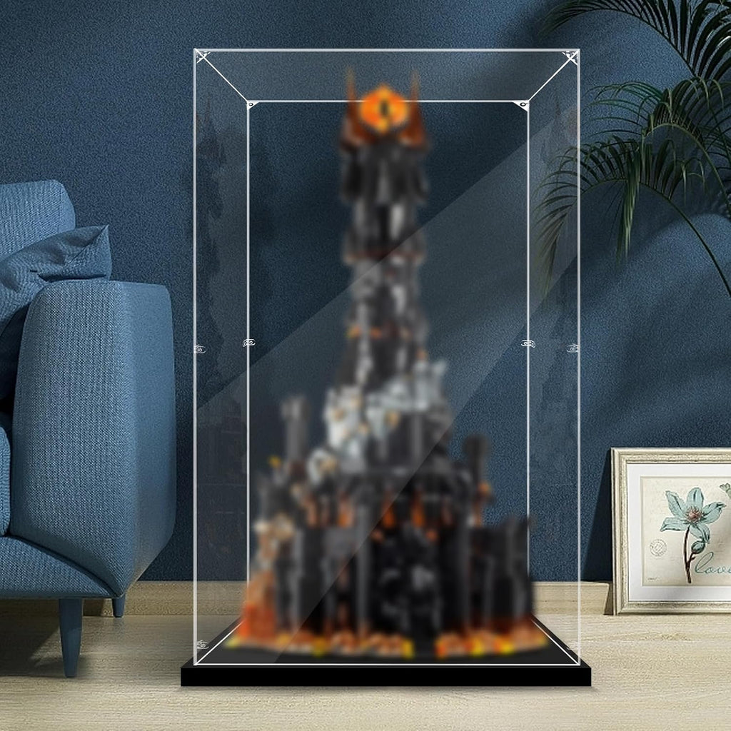 Display Case for Lego 10333 The Lord of the Rings: Barad-dûr, 19.29x13.38x33.46inches (49x34x85cm), Protect Your Collectibles from Dust with a Clear Showcase