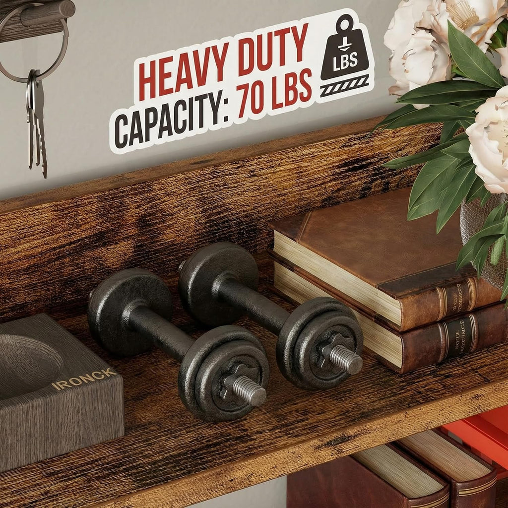 IRONCK Corner Bookshelf 6-Tier L-Shaped Industrial Corner Bookcase with Side Baffles, Large Storage Display Shelf for Living Room, Home Office