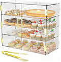 4 Tiers Clear Acrylic Counter Top Bakery Display Case 5mm high Impact PETG Panels Bread Case 19.7'X19.7'X9.85' Party Cake Cabinet