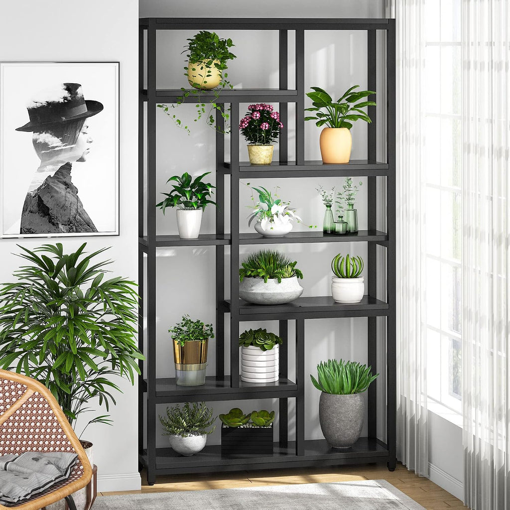 Tribesigns 79 Inch Extra Tall Bookshelf, 7-Tier Vintage Bookcase, Industrial 10-Shelf Open Storage Shelves Display Shelves Organizer for Home Office