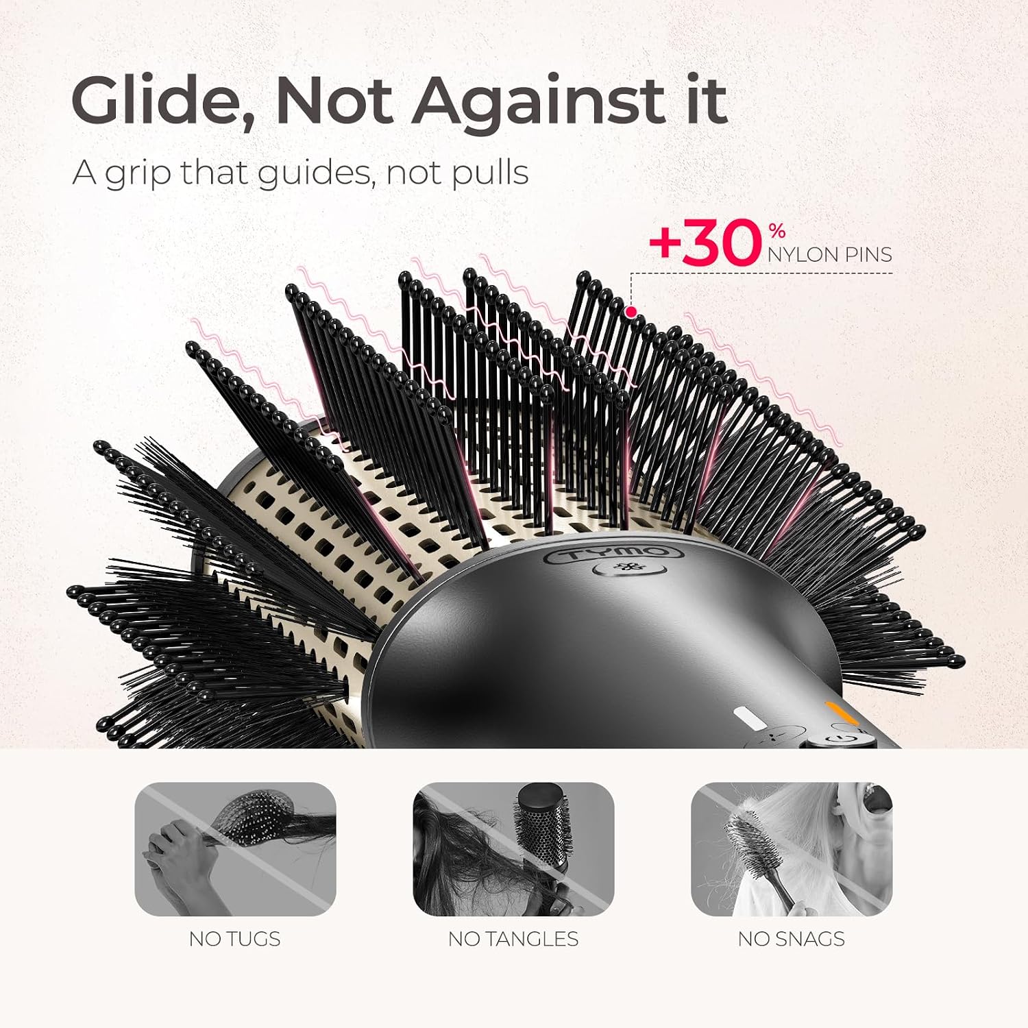 TYMO Hair Dryer Brush Blow Dryer Brush in One, Hot Air Brushes with 3 Barrels as Dryer Volumizer Straightener, Multi-Styler, 110,000 RPM High-Speed Motor Air Wrap, 200M Negative Ions for Frizz-Free