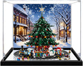 Acrylic Display Case for Lego 41843 Family Christmas Tree+10361 Express Train Building Set– Dustproof Display Box, Display Box Compatible with Lego 41843 10361-Only Display case (Back Spray mirror1)