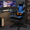 Shintenchi Gaming Chair,Video Game Chair with footrest and Massage Lumbar Support,Height Adjustable Game Chair with 360°Swivel Seat Ergonomic Computer Chair with Headrest for Office or Gaming(Blue)
