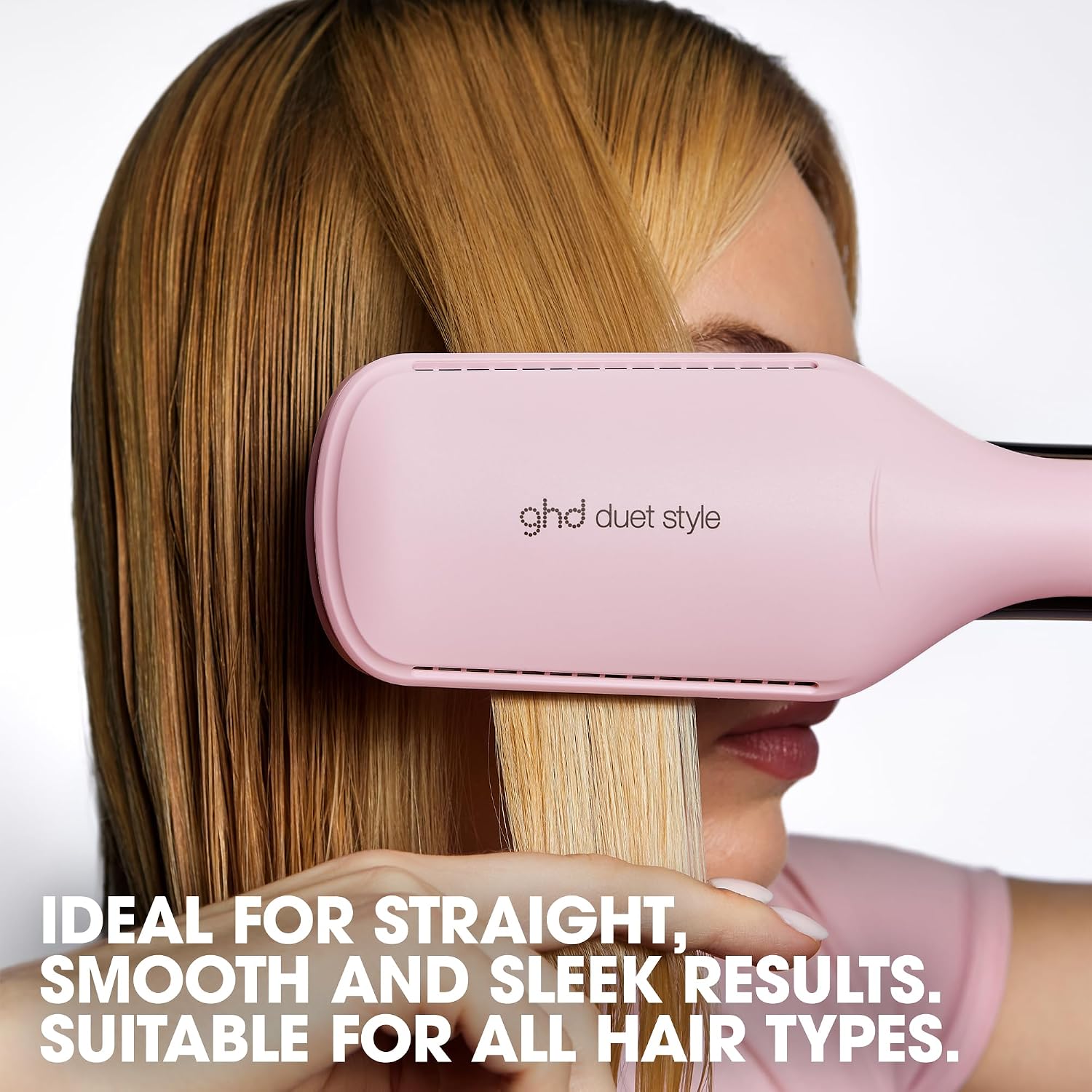 ghd Duet Style - 2-in-1 Flat Iron Hair Straightener + Hair Dryer in One Tool | Transform Hair from Wet to Styled with No Heat Damage | Blow Dry with No Fizz | 2X More Shine