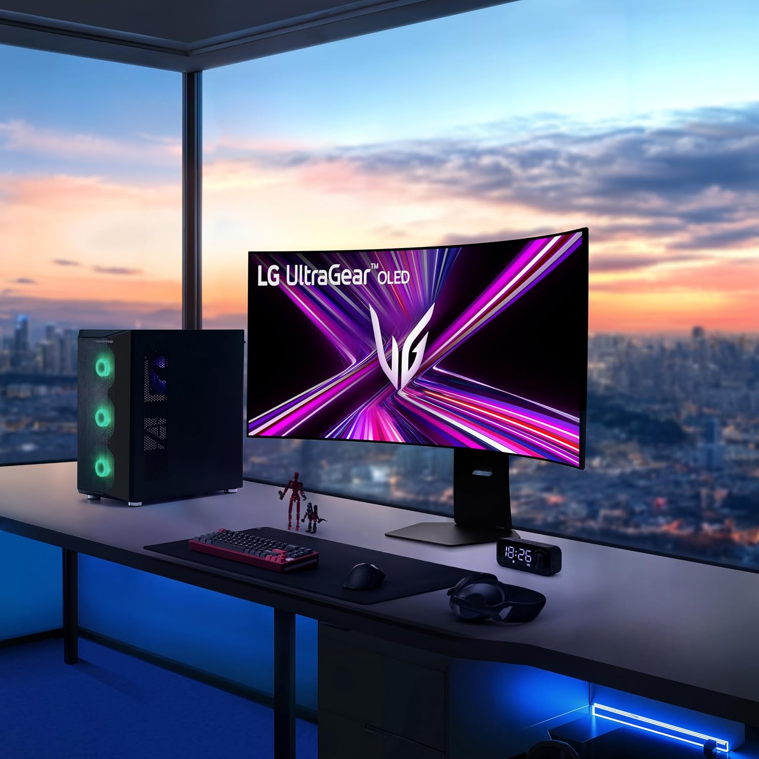 LG 45GX950A-B 45-inch Ultragear 5K2K WUHD (5120 x 2160) OLED Curved Gaming Monitor, Dual-Mode, 165Hz, 0.03ms, NVIDIA G-Sync, AMD FreeSync Premium Pro, HDR True Black 400, USB Type-C 90W, DP2.1