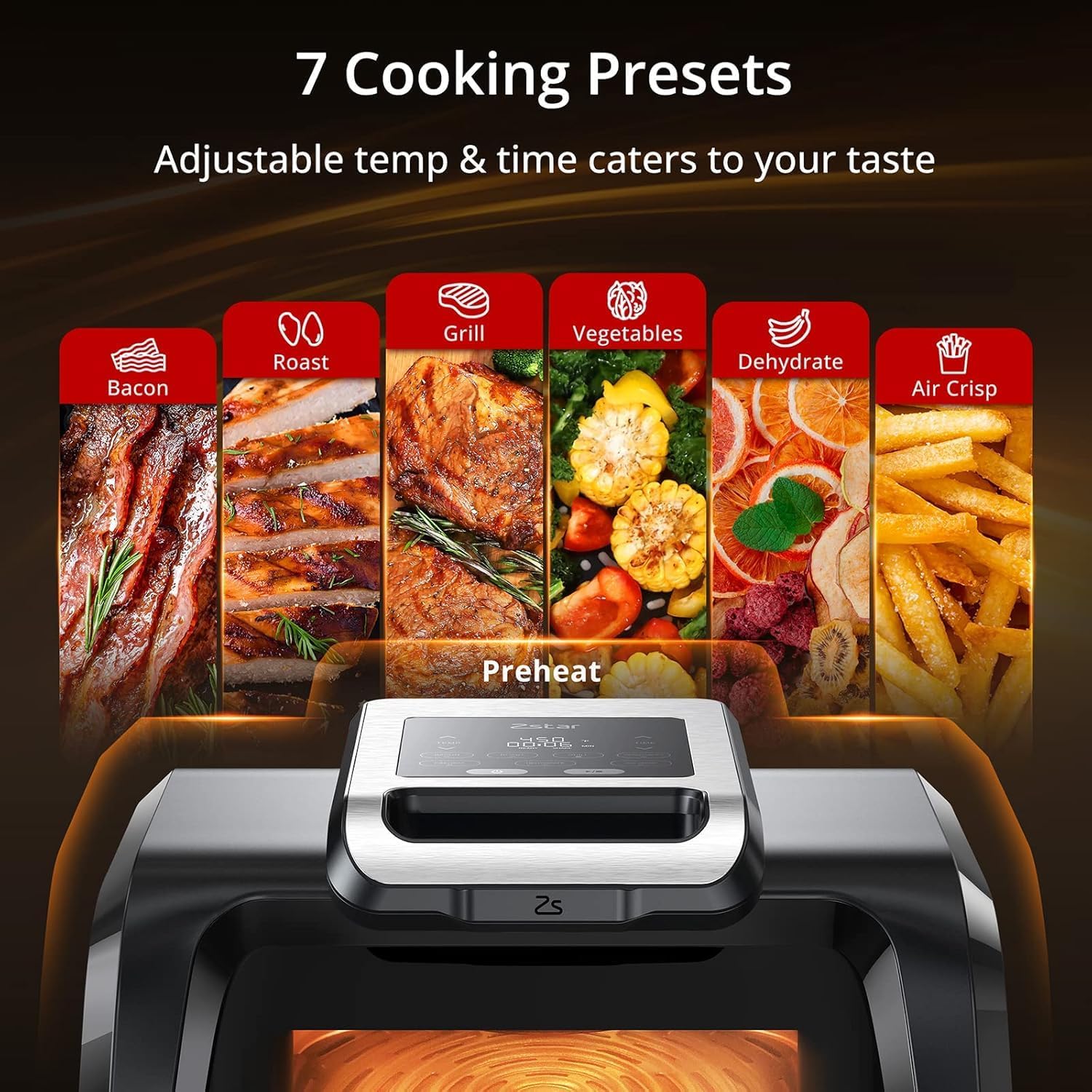 Indoor Grill Air Fryer Combo with See-Through Window, 7-in-1 Smokeless Electric Air Grill up to 450°F, 3000W Contact Grill with Non-Stick Removable Plates, Even Heat, Silicon Tongs as Gift, 4Qt