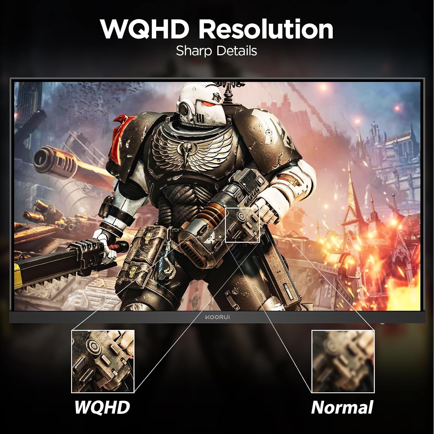 KOORUI 24' Gaming Monitor,180Hz 1ms Fast IPS Monitor, 1440P HDR400 Display, 90% DCI-P3 Color Gamut, Adaptive Sync, Slim Frame, VESA Mountable, HDMI 2.0, DP 1.4, G2421V