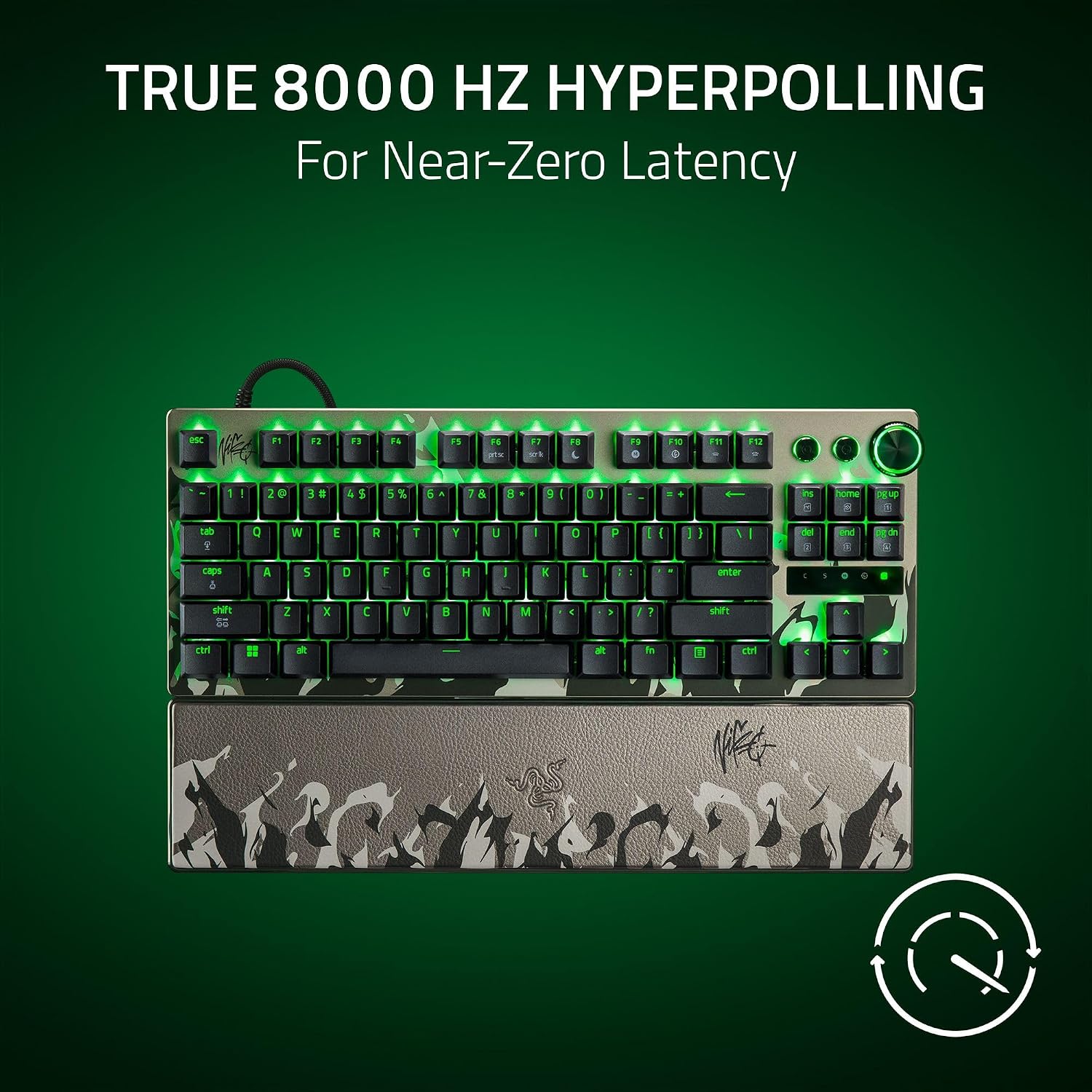 Razer Huntsman V3 Pro TKL 8KHz Esports Gaming Keyboard: Analog Optical Switches Gen 2-8000 Hz Polling Snap Tap - Rapid Trigger - Adjustable Actuation - Media Controls - Niko Edition