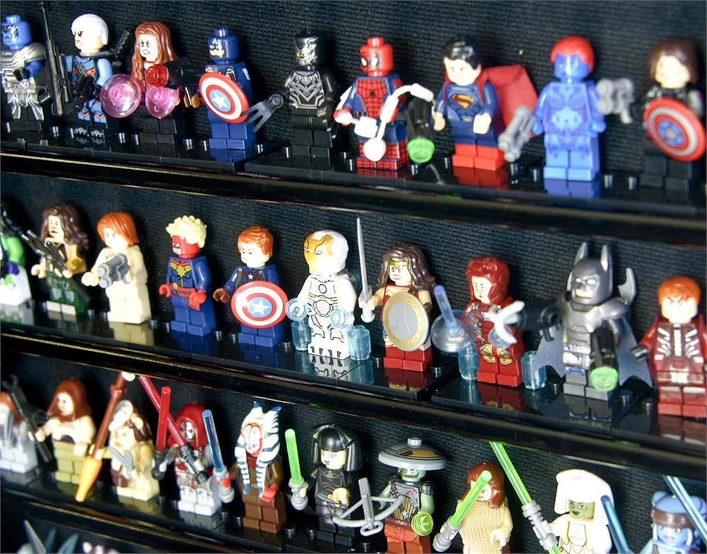 120 Minifigures Display Case Cabinet for Miniatures/Figurines/Mini Figures (Oak)