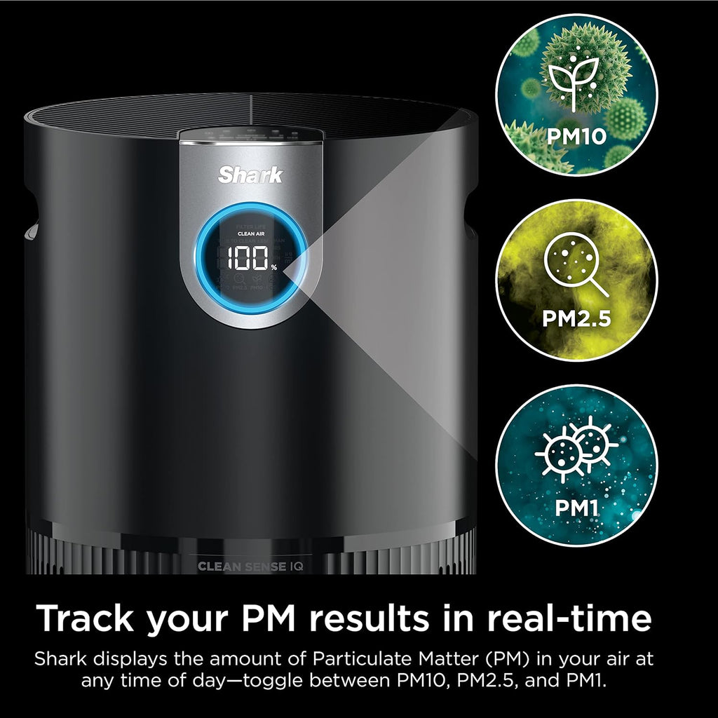 Shark Air Purifier for Home, Office, and Bedroom, Clean Sense Technology, HEPA Air Filter, 1200 Sq Ft, Captures 99.98% of Particles, Pet Dander, Pollutants, Dust, Smoke, Allergens & Smells, HP202