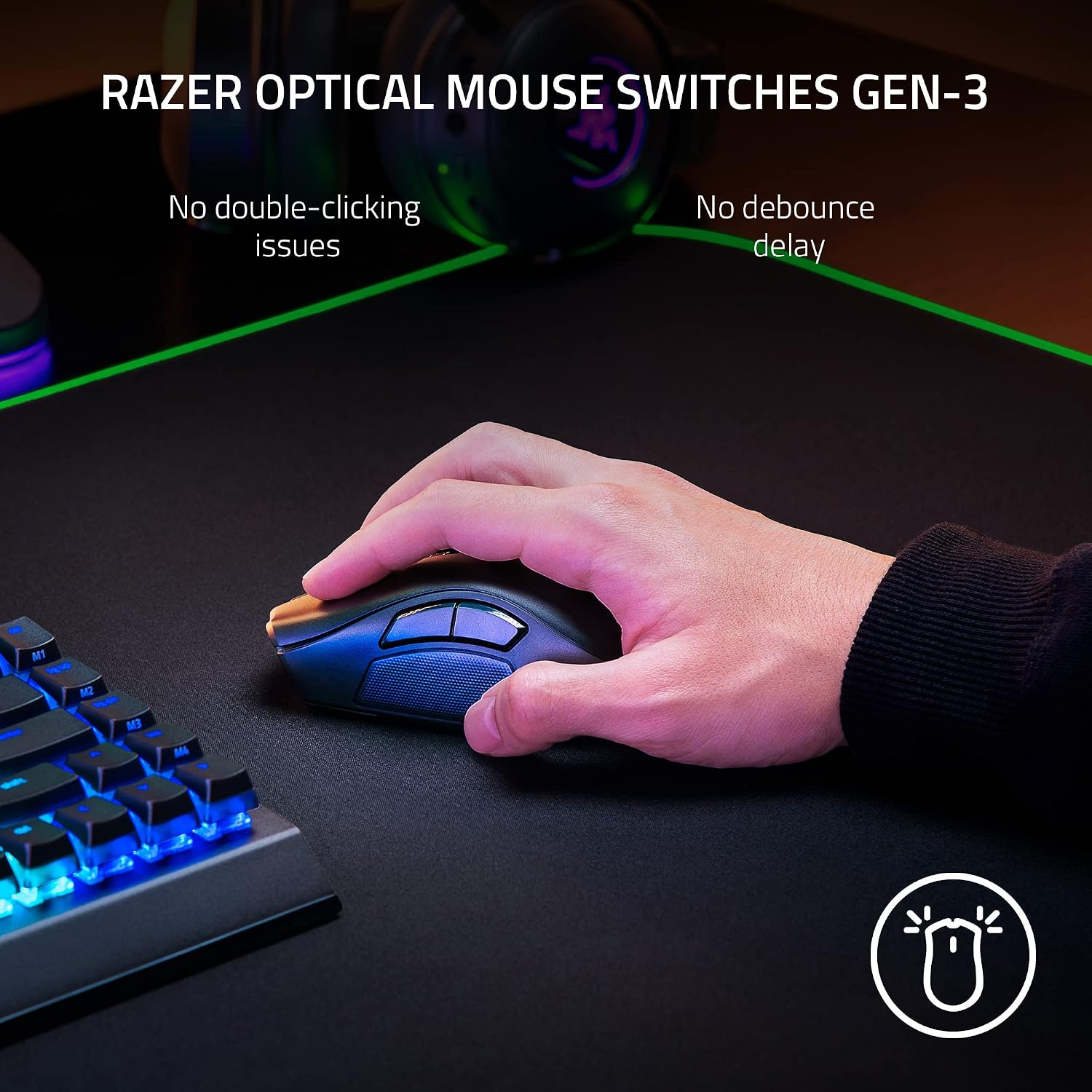 Razer Naga V2 Pro Wireless MMO Gaming Mouse: 19+1 Programmable Buttons w/Swappable Side Plates - HyperScroll Pro Wheel - Focus 30K Optical Sensor - Mouse Switches Gen-3-300 Hr Battery