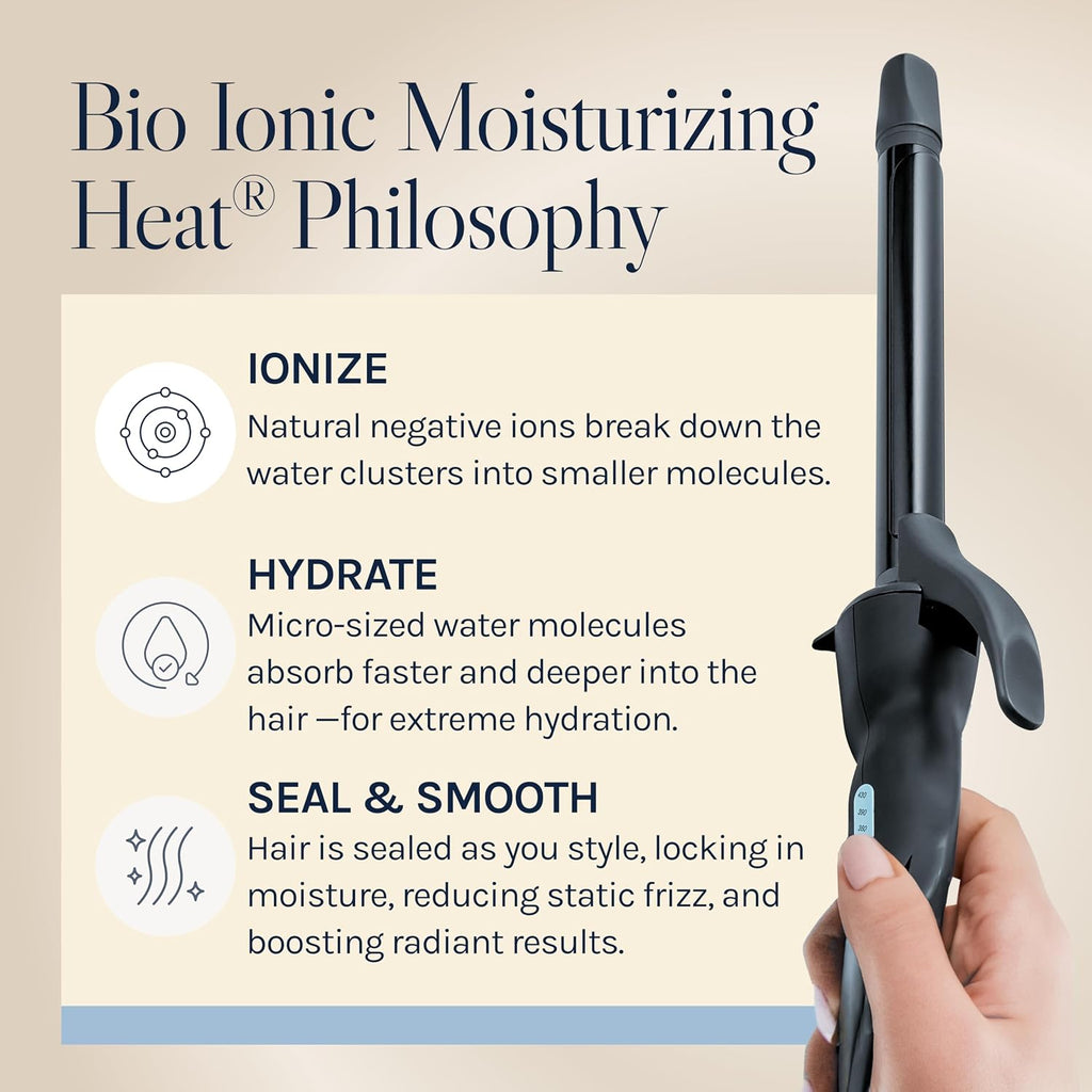 Bio Ionic Long Barrel Curling Iron with Moisture Heat Technology & NanoIonic MX Versatile Curling Wand - Multiple Barrel Sizes for Tight, Classic, Loose & Soft Curls