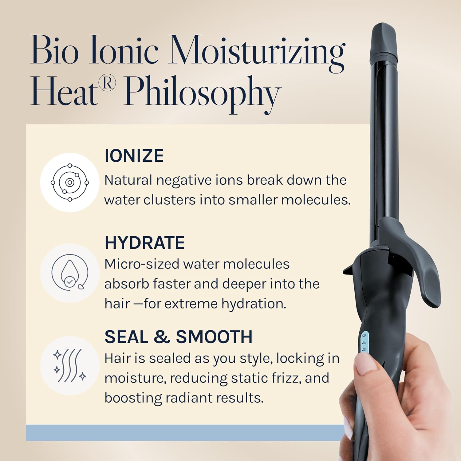 Bio Ionic Long Barrel Curling Iron with Moisture Heat Technology & NanoIonic MX Versatile Curling Wand - Multiple Barrel Sizes for Tight, Classic, Loose & Soft Curls