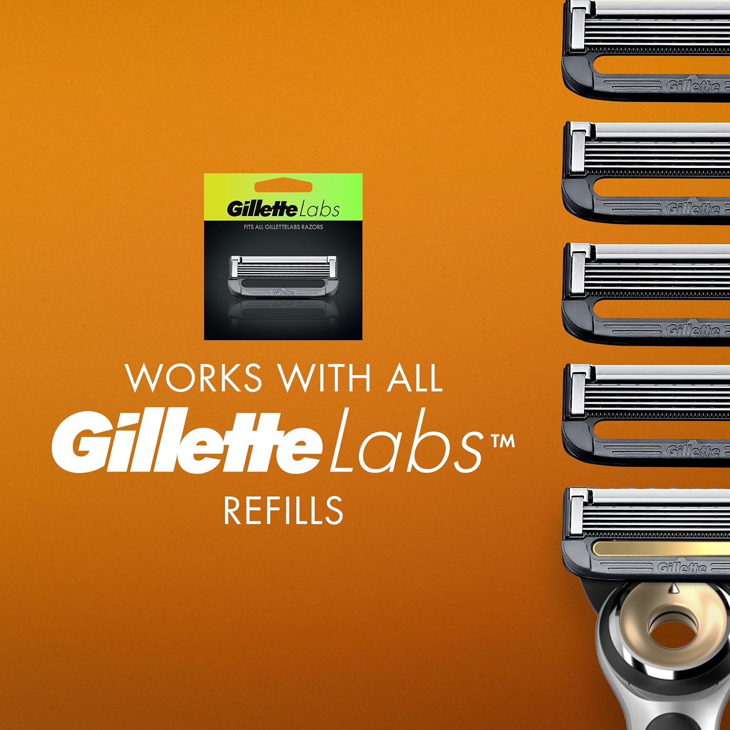 Gillette Heated Razor for Men, Starter Shave Kit by GilletteLabs, 1 Handle, 2 Razor Blade Refills, 1 Charging Dock