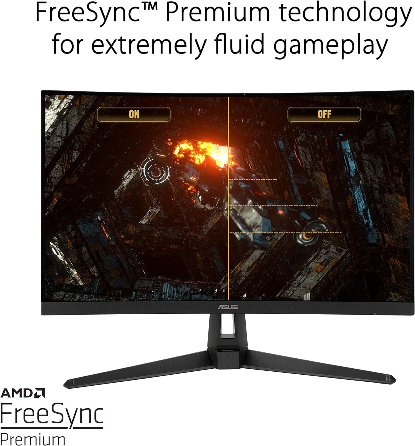 ASUS TUF Gaming VG27VH1B 27' Curved Monitor, 1080P Full HD, 165Hz (Supports 144Hz), Extreme Low Motion Blur, Adaptive-sync, FreeSync Premium, 1ms, Eye Care, HDMI D-Sub, Black