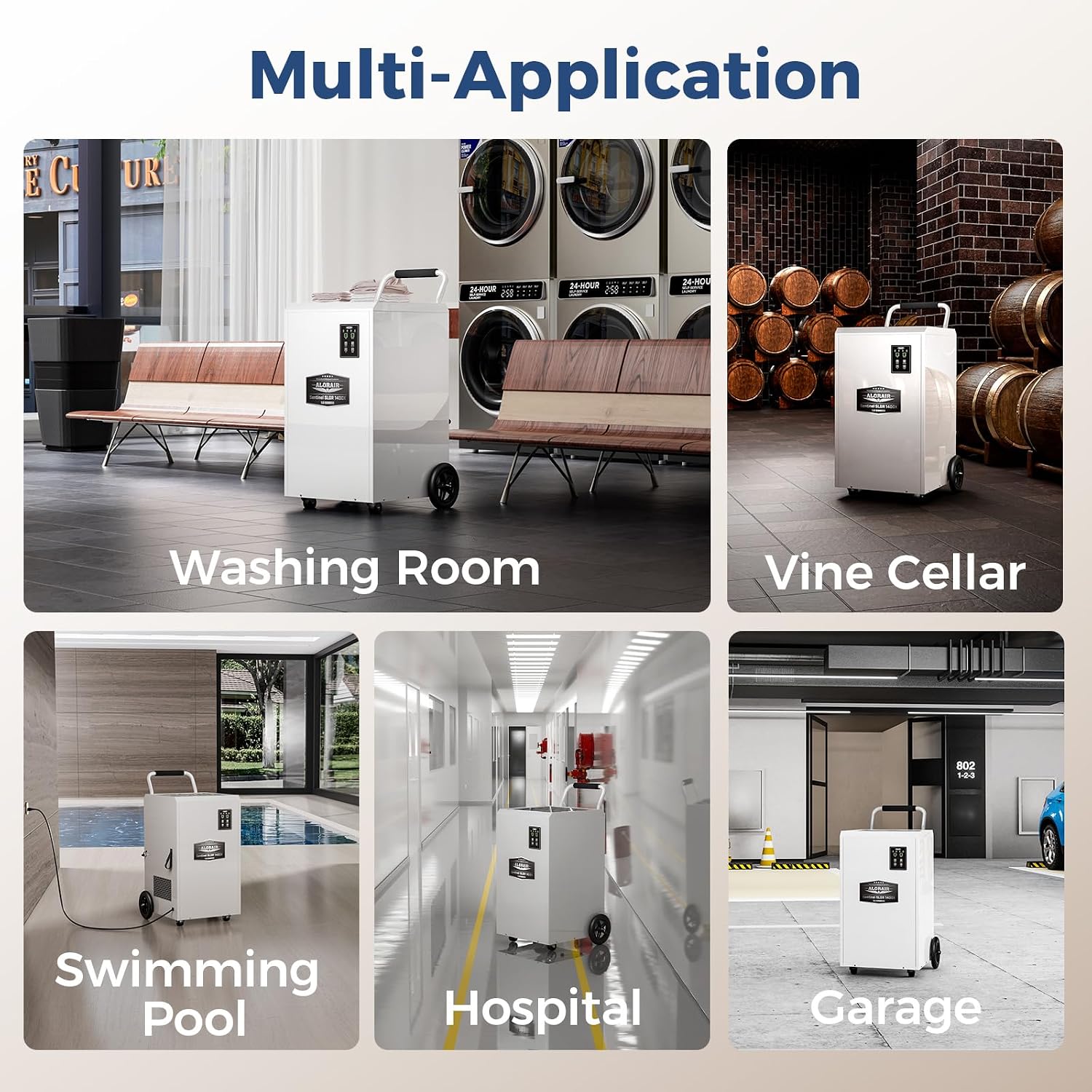 ALORAIR Commercial Dehumidifier 275 Pints with Drain Hose SLGR Tech High Efficient Industrial Dehu for Water Damage Restore, Basements, Warehouse, Home Use, Garage, 5 Years Limited Warranty