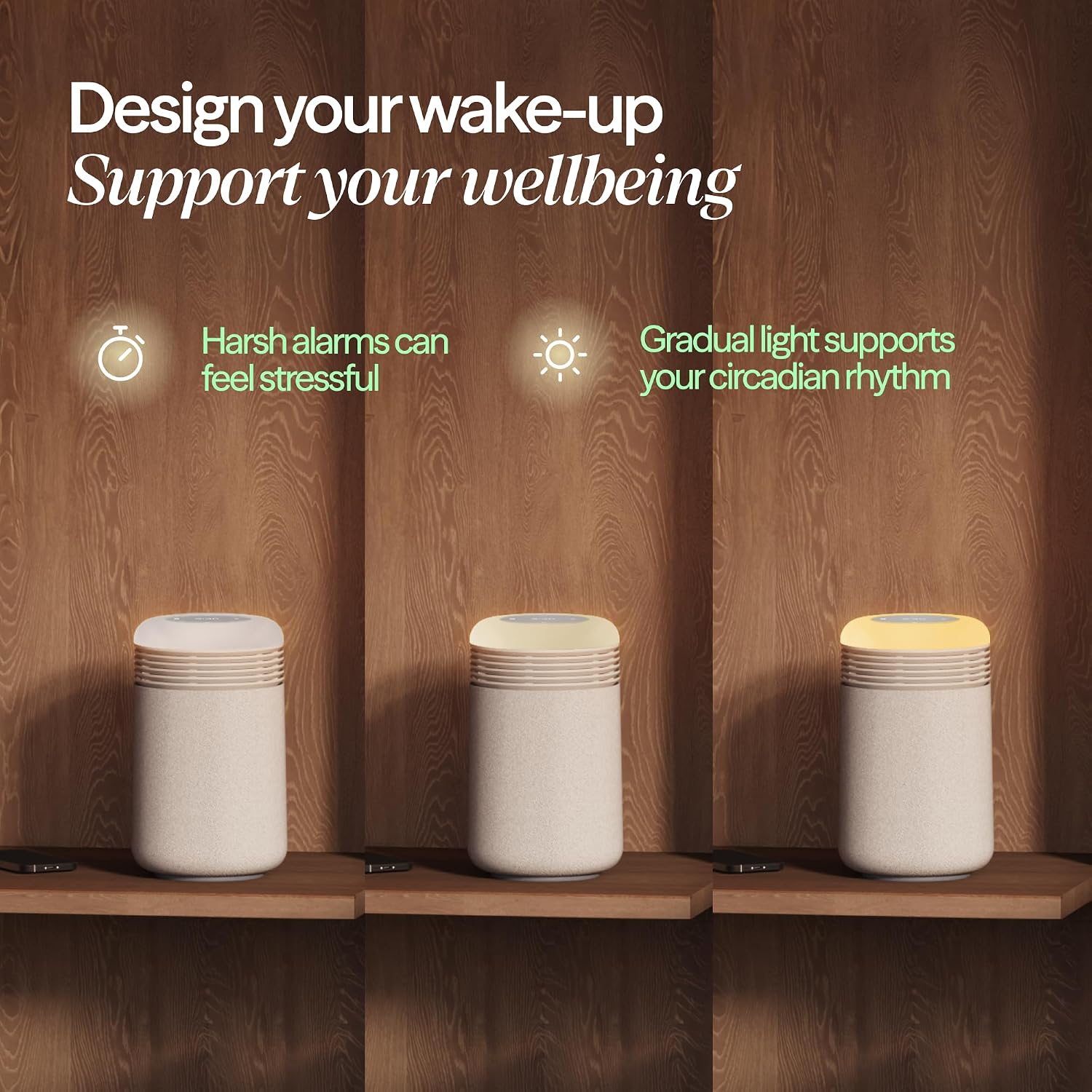 BLUEAIR Air Purifier & Sunrise Alarm Clock for Bedroom, Nursery – HEPA, HEPASilent™, Wake-Up Light, White Noise & Soothing Sounds for Natural Sleep, USB-C, Mini Restful