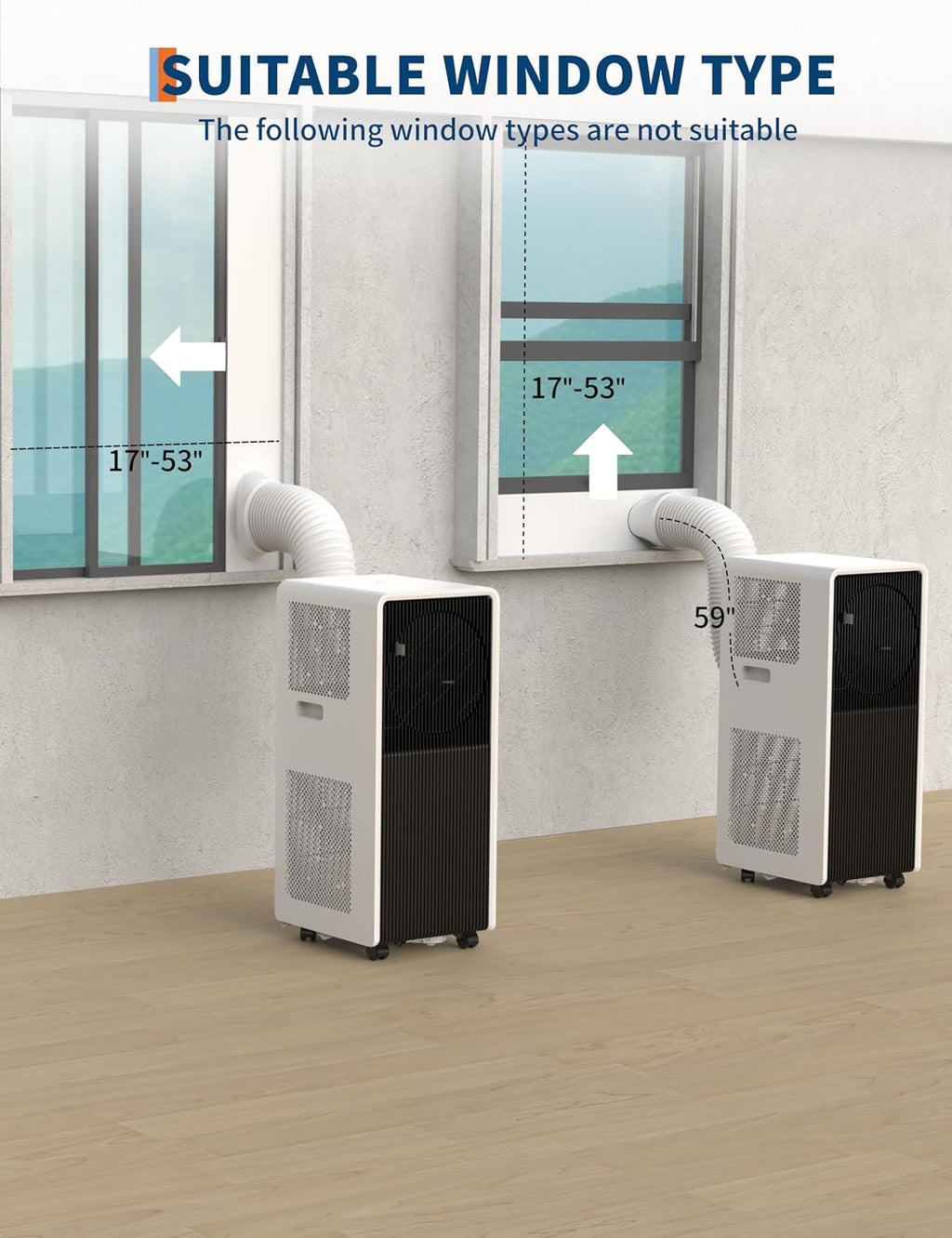 Garvee 14,000 BTU Portable Air Conditioners, Quiet Air Conditioner Up to 750 Sq.Ft, 3 in-1 AC Unit with Cool, Dehumidifier, Fan, 24H Timer, for Bedroom, living room, Black+White