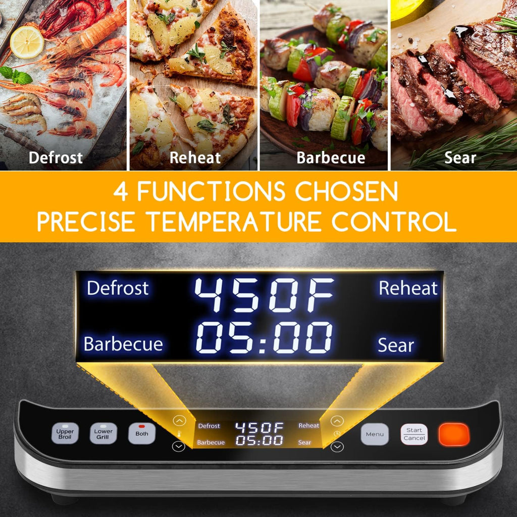 Taylor Swoden Panini Press Waffle Maker, 1600W Electric Indoor Grill with Non-Stick Double Sided Plates, LED Touch Screen, Independent Temperature Control, Opens 180 Degrees, Stainless Steel