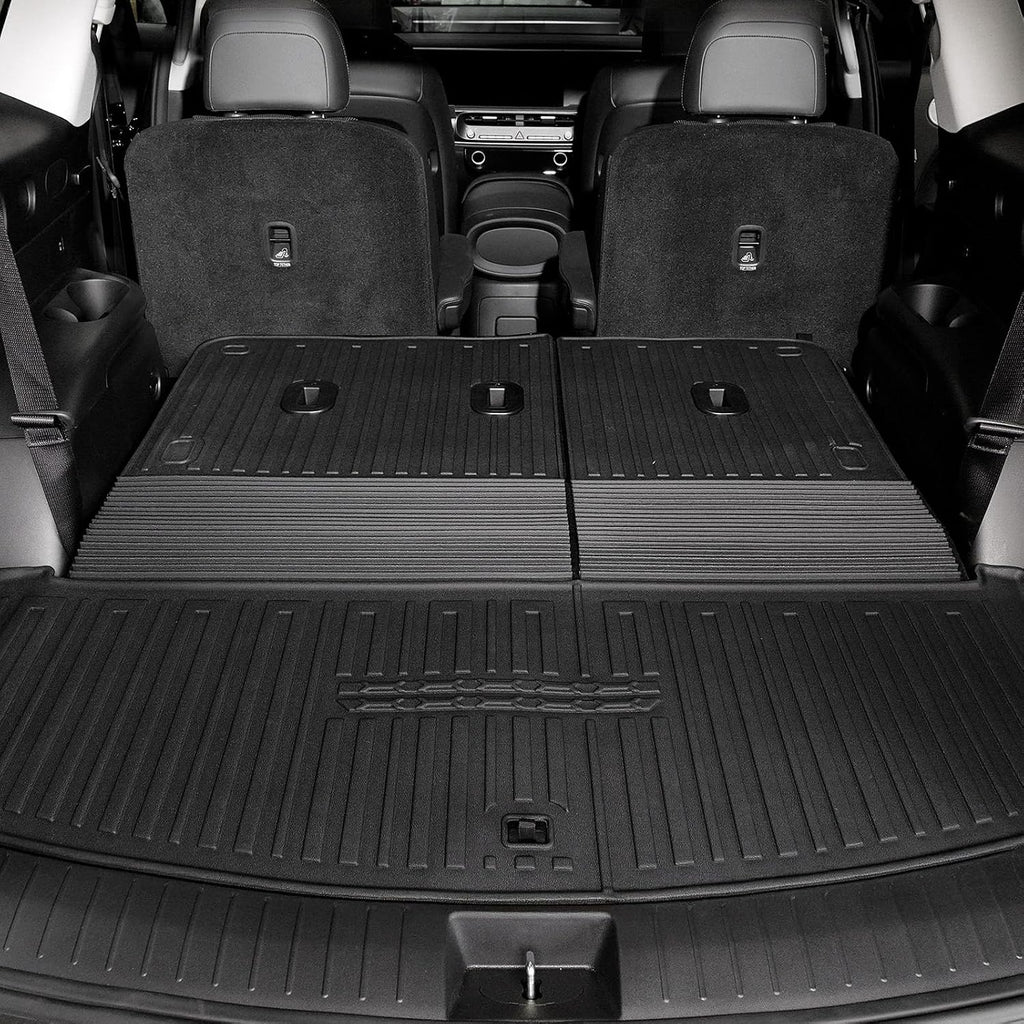 Floor Mats for 2026 Hyundai Palisade 7/8 Seat (Only Gas), All Weather TPE Black Cargo Mat with 3rd Seat Back Cover and Lower Trunk Mat for 2026 Hyundai Palisade Calligraphy Accessories
