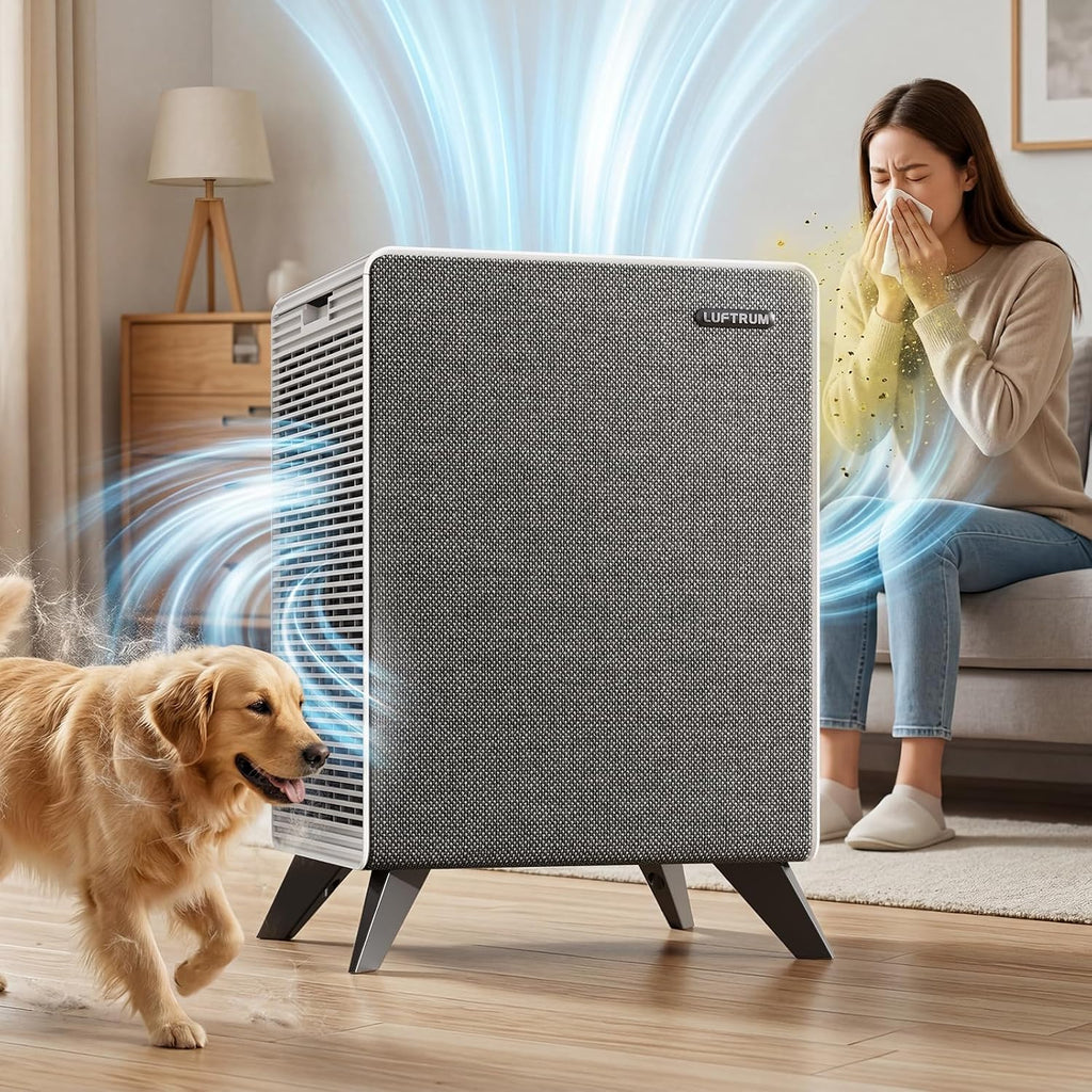 Air Purifiers for Home Large Room Up to 2250 ft² - Dual 3-Stage Filter of Washable Filter and True HEPA Filter with AQI, Auto Mode, Sleep Mode