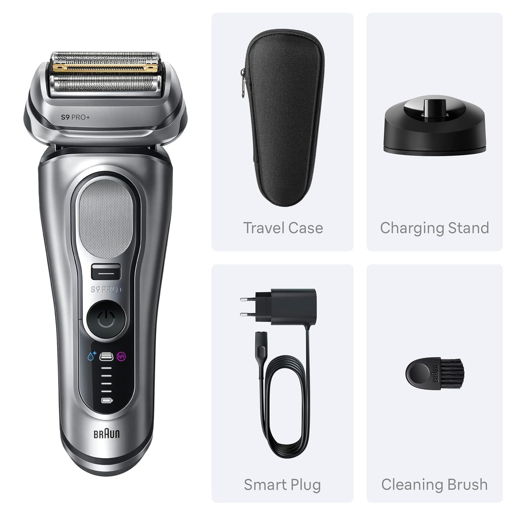 Braun Electric Razor for Men Series 9 PRO+ Electric Foil Shaver with Precision Trimmer, Charging Stand, Face, Beard Clippers, 9617s