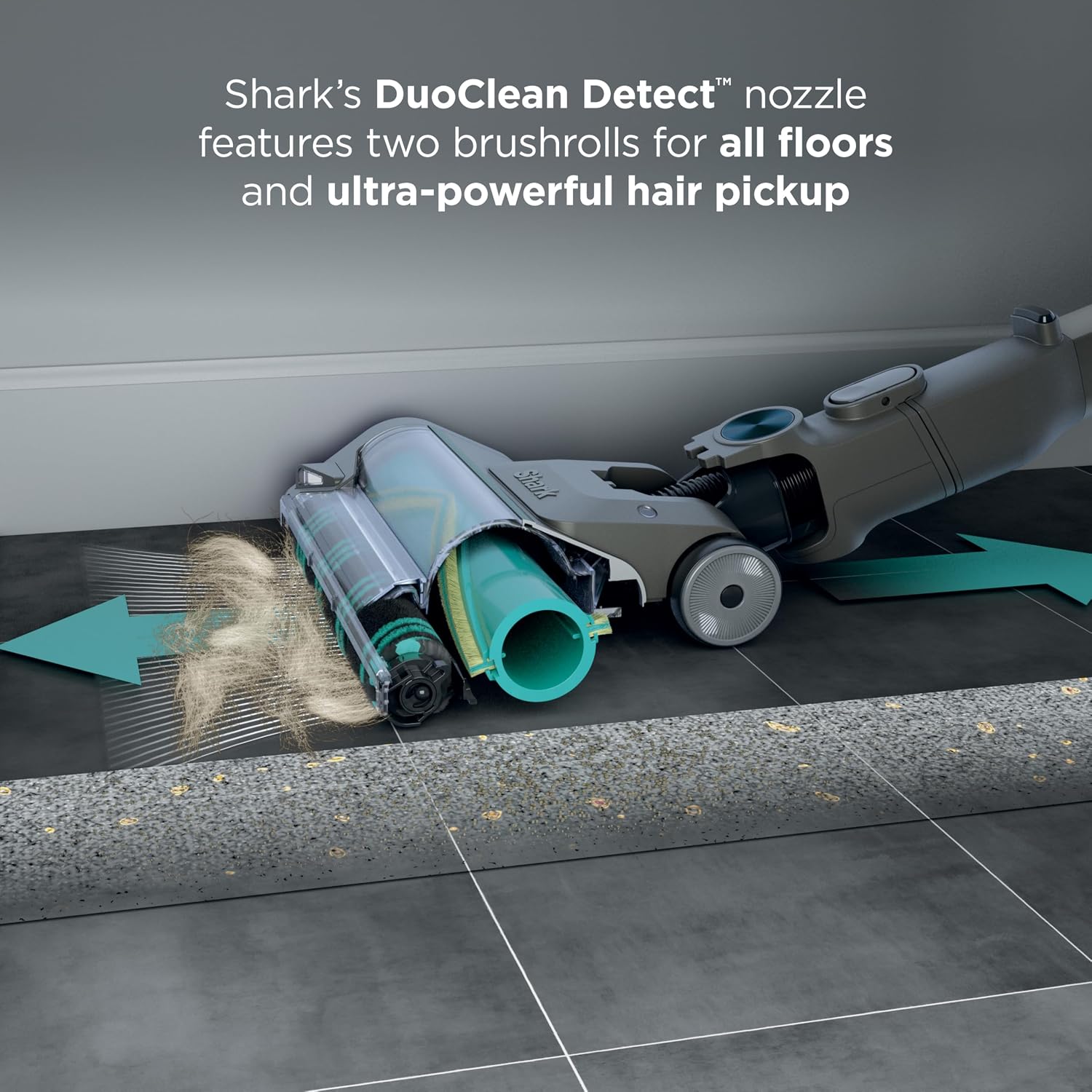 Shark PowerDetect Cordless Stick Vacuum, Powerful Suction, HEPA Filtration, Carpet & Hard Floor, Portable, Stick Vacuum for Pet Hair, Java Ice Blue, IP1255
