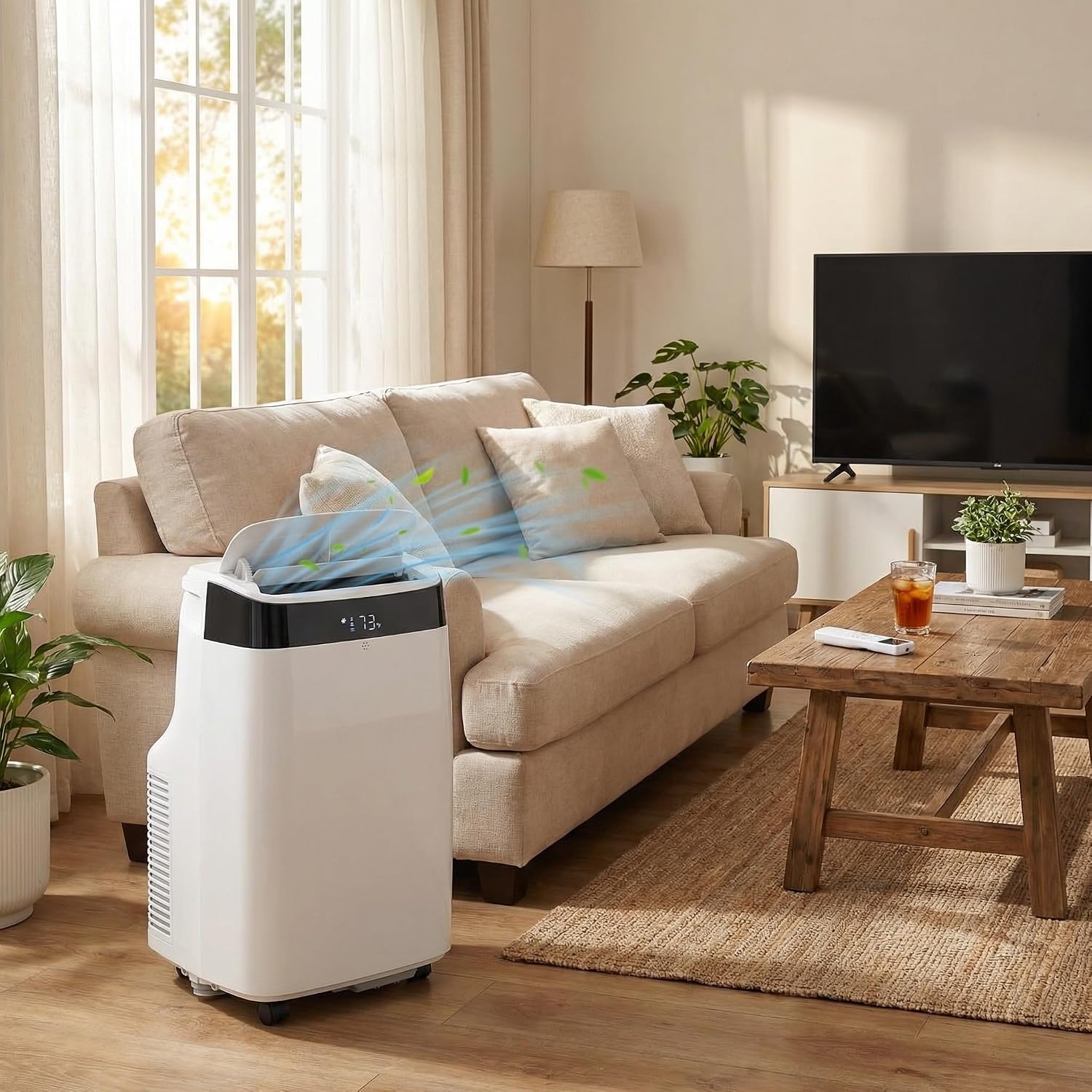 10,000 BTU Portable Air Conditioners, 3-in-1 Portable AC with Cool, Dry, Fan and Sleep Modes, Room Air Conditioners with 24H Timer, Self-Evaporation, Low Noise 48 dB, for Bedroom, Office