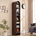 IFGET 67' Tall Arched Bookshelf, 8 Tiers Arch Bookcase with Storage, Modern Farmhouse Book Shelf with Adjustable Shelves, Wood Bookshelf w/Open Display Shelves for Living Room, Office (Brown)