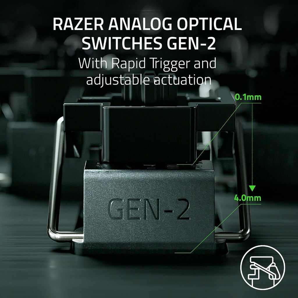Razer Huntsman V3 Pro Esports Gaming Keyboard: Analog Optical Switches - Razer Snap Tap - Rapid Trigger - Adjustable Actuation - Media Keys & Dial - Doubleshot PBT Keycaps - Wrist Rest - Black