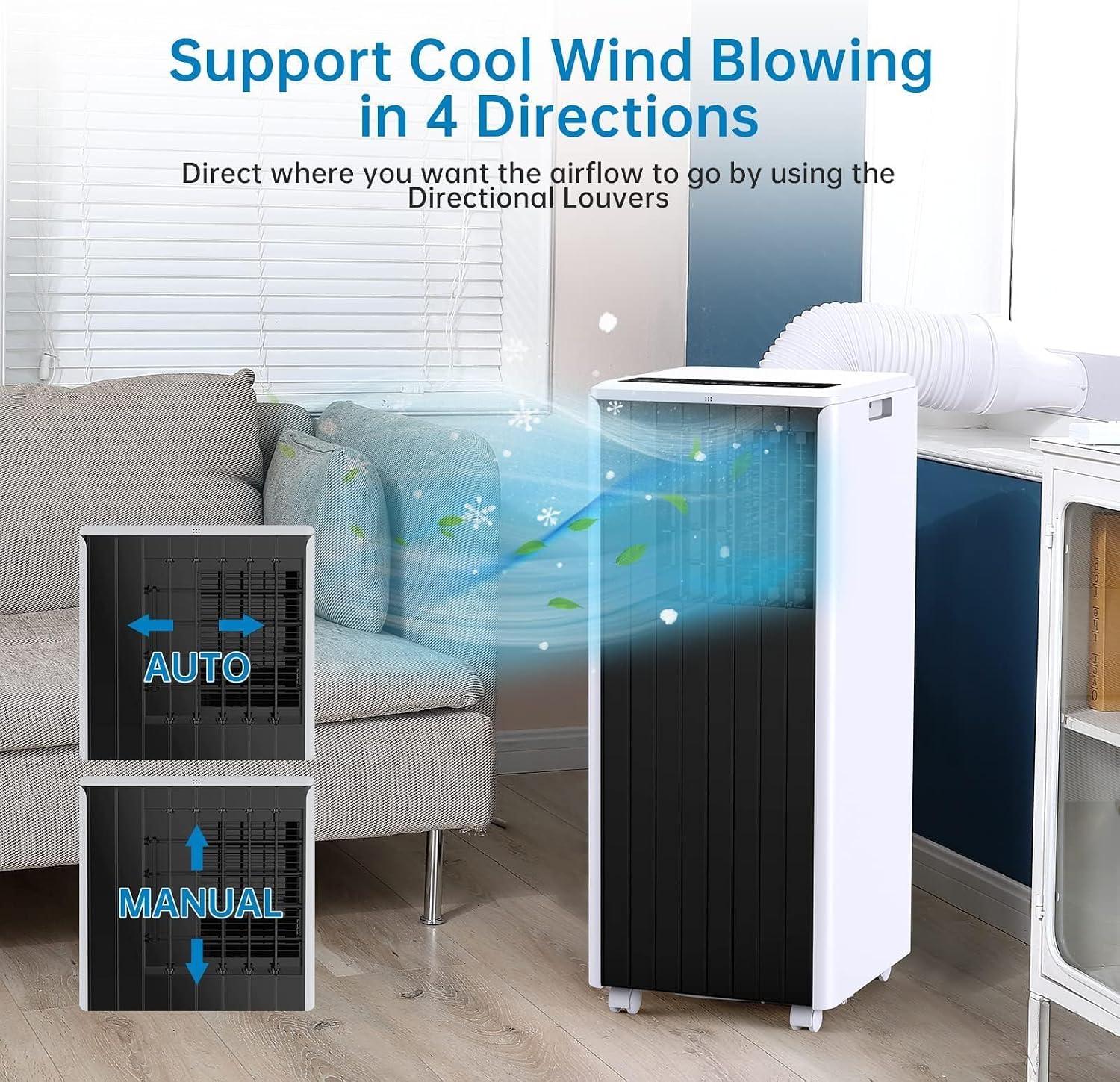 GarveeHome 8000 BTU Portable Air Conditioner, 3-In-1 AC Unit with Fan & Dehumidifier, Quiet Cooling for Rooms Up to 350 Sq.Ft, Remote Control & 24H Timer, Ideal for Bedroom or Apartment Use