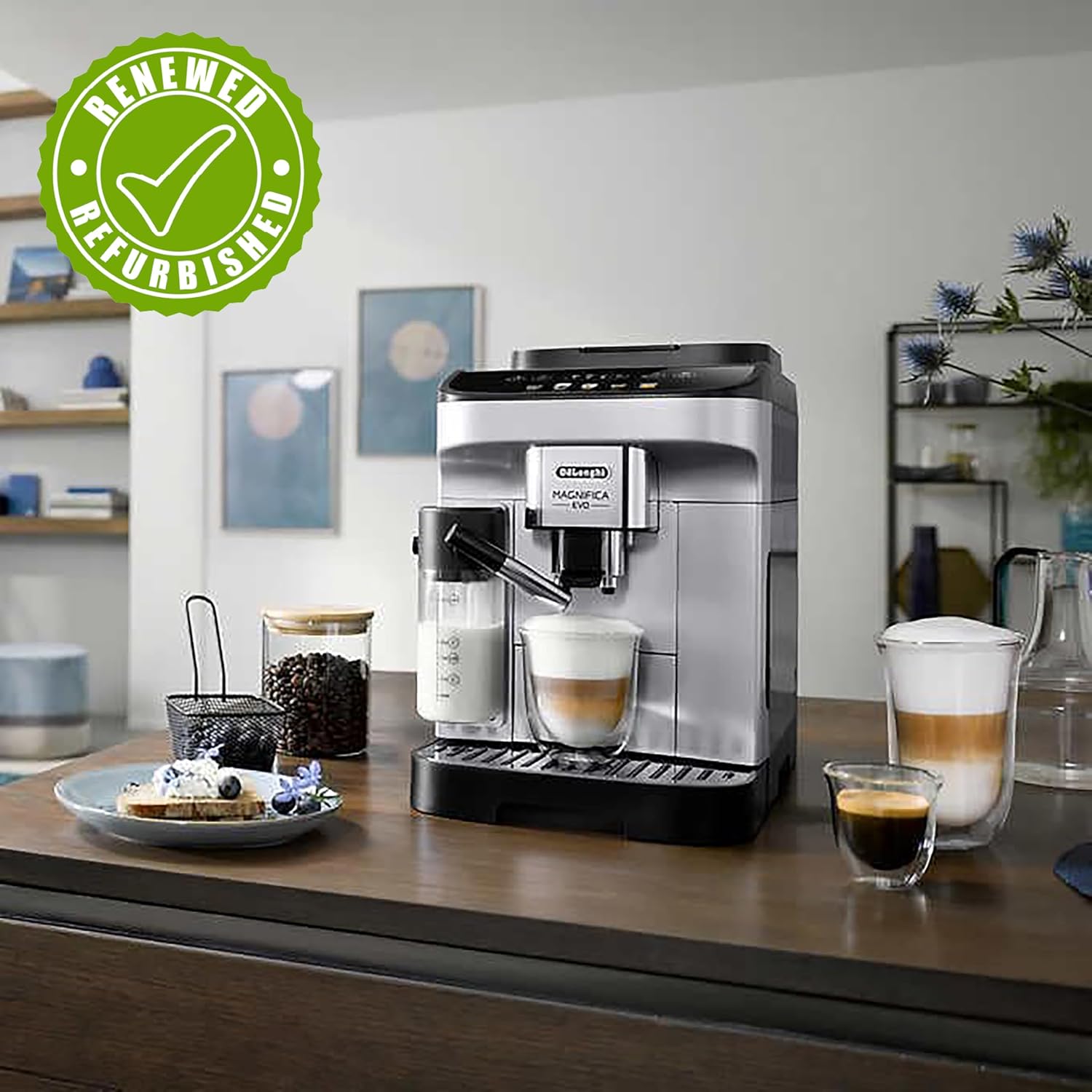 De'Longhi Magnifica Evo Espresso Machine with Automatic Frother, 5 Recipes, ECAM29063SB (Renewed)