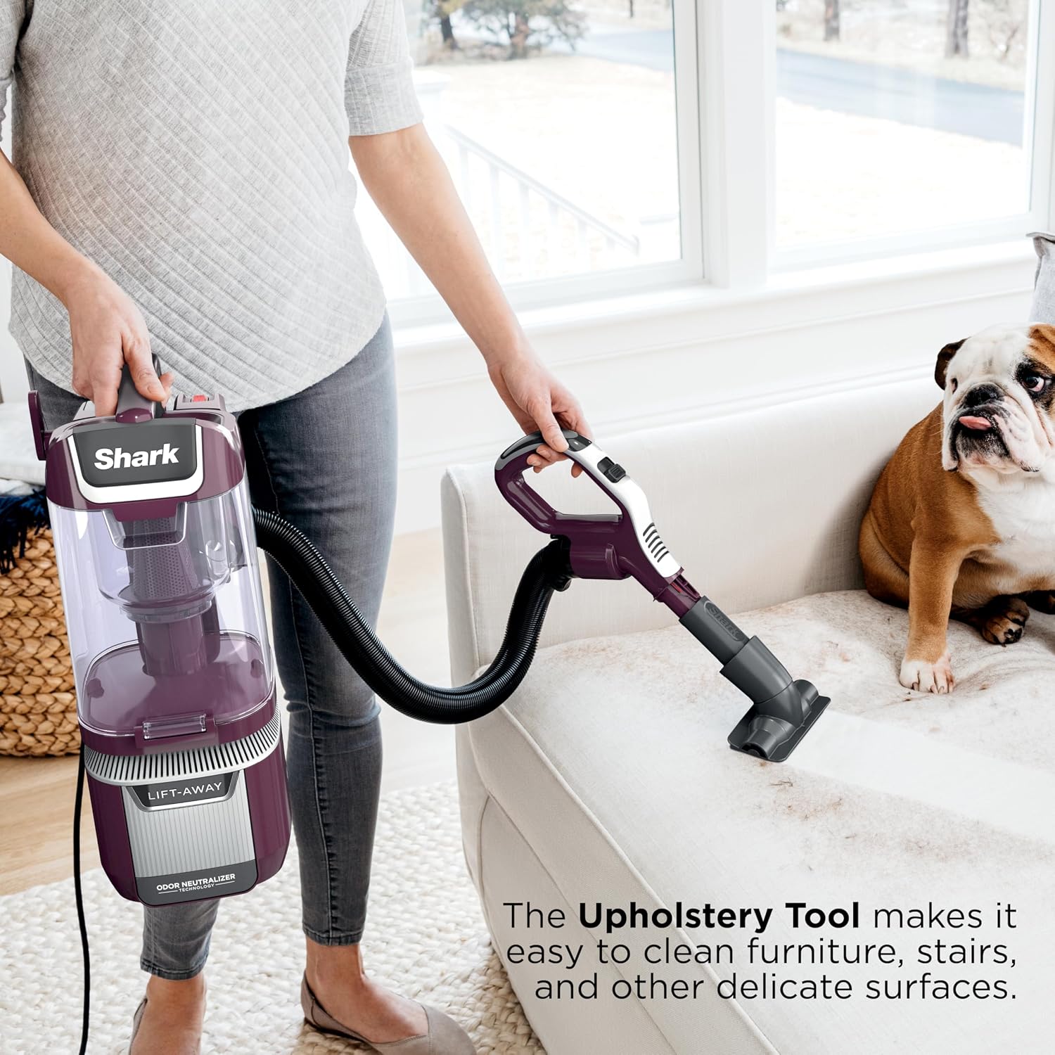 Shark LA702 Rotator Pet Lift-Away ADV Upright Vacuum with DuoClean PowerFins HairPro & Odor Neutralizer Technology, Wine Purple