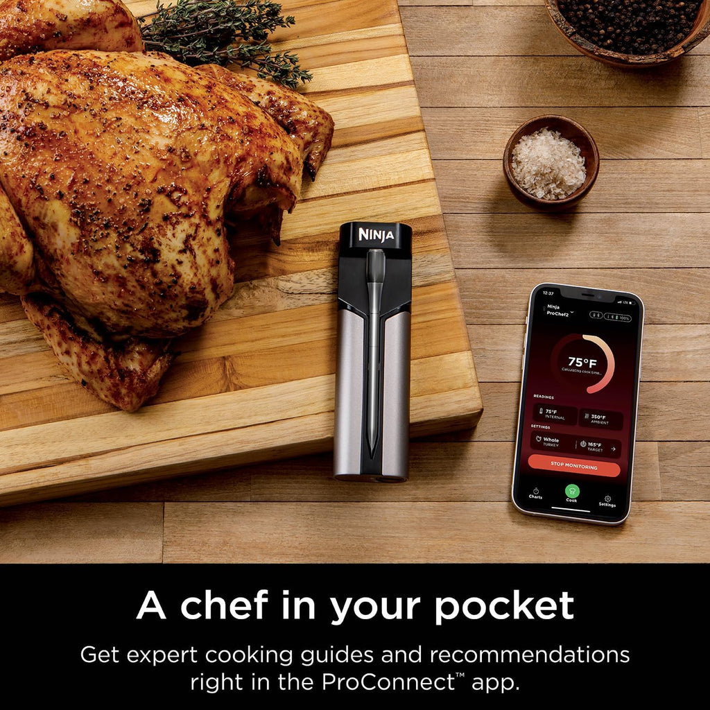 Ninja FlexFlame, Starter Bundle, Electric & Propane Grill 5-in-1 Cooking System, Includes FlexFlame Premium Grill Cover and ProChef Wireless Probe for Indoor & Outdoor Cooking, US Only