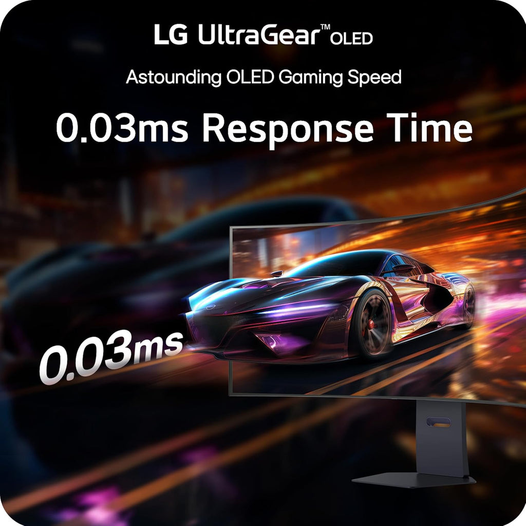 LG 45GX950A-B 45-inch Ultragear 5K2K WUHD (5120 x 2160) OLED Curved Gaming Monitor, Dual-Mode, 165Hz, 0.03ms, NVIDIA G-Sync, AMD FreeSync Premium Pro, HDR True Black 400, USB Type-C 90W, DP2.1