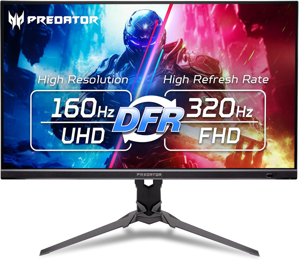 Acer Predator Gaming Monitor | 27' UHD 3840 x 2160 IPS | AMD FreeSync Premium | Up to 320Hz with DFR | Up to 0.5ms | VESA DisplayHDR400| DCI-P3 90% | Display Port 1.4 & 2 x HDMI 2.1 | XB273K V5bmiiprx