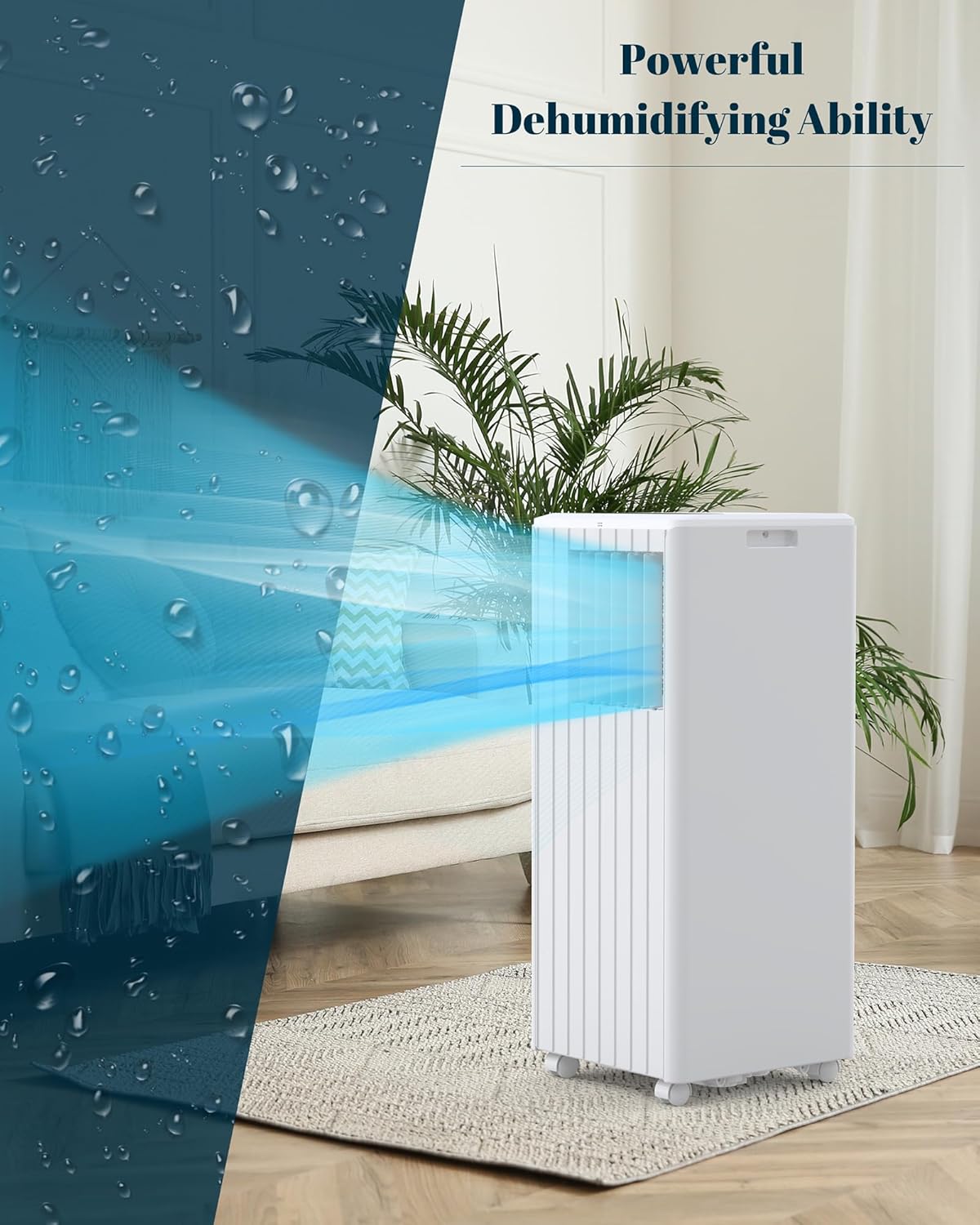 GarveeTech 8,000 BTU Portable Air Conditioner for Indoor Rooms, 3 in-1 AC Unit for Bedroom 250-350 Sq.Ft, Dehumidifier, Fan, Sleep Mode, 24 Timer, Remote Control, Window Kits