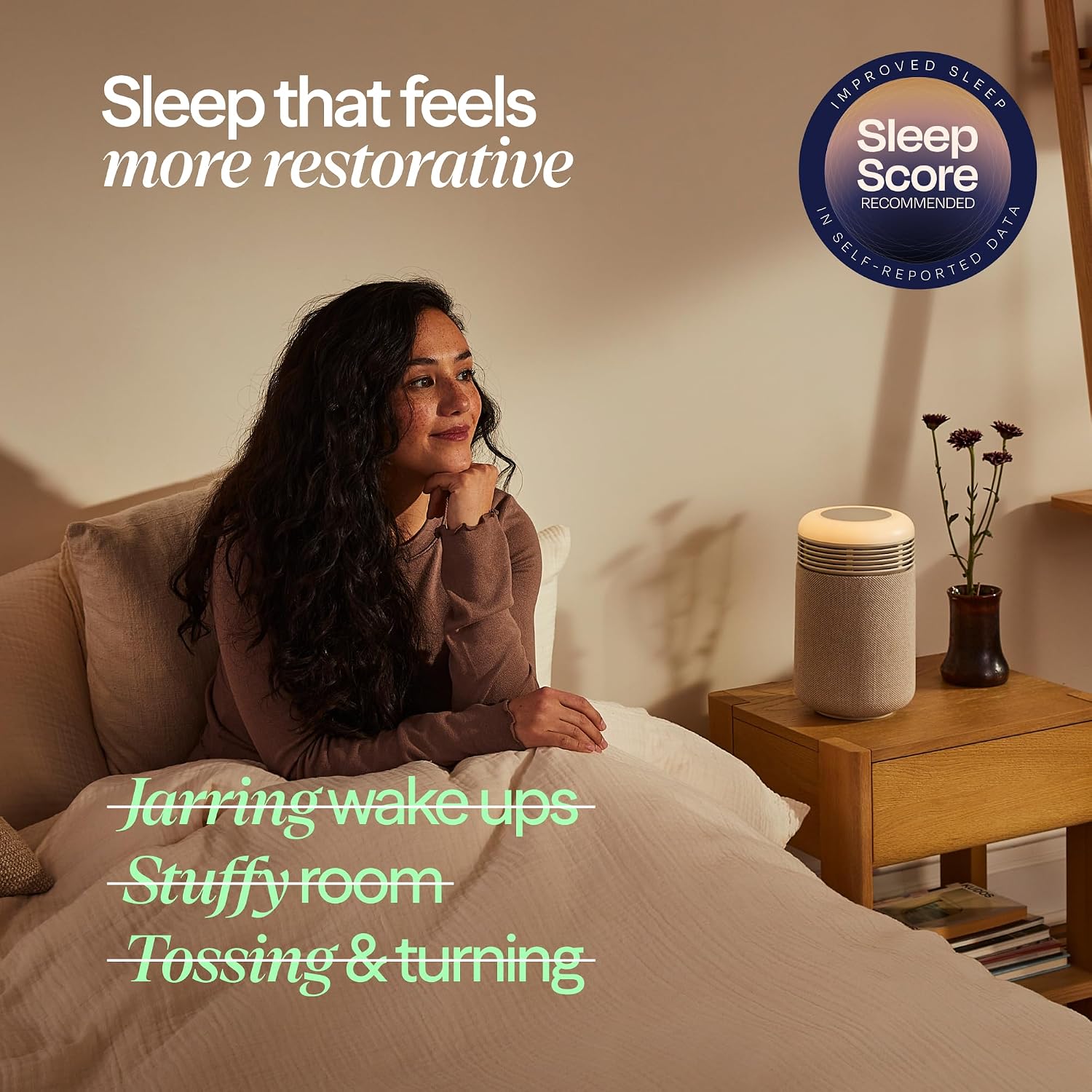 BLUEAIR Air Purifier & Sunrise Alarm Clock for Bedroom, Nursery – HEPA, HEPASilent™, Wake-Up Light, White Noise & Soothing Sounds for Natural Sleep, USB-C, Mini Restful