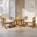 Idzo Wood Club Chairs Set 2 with End Table