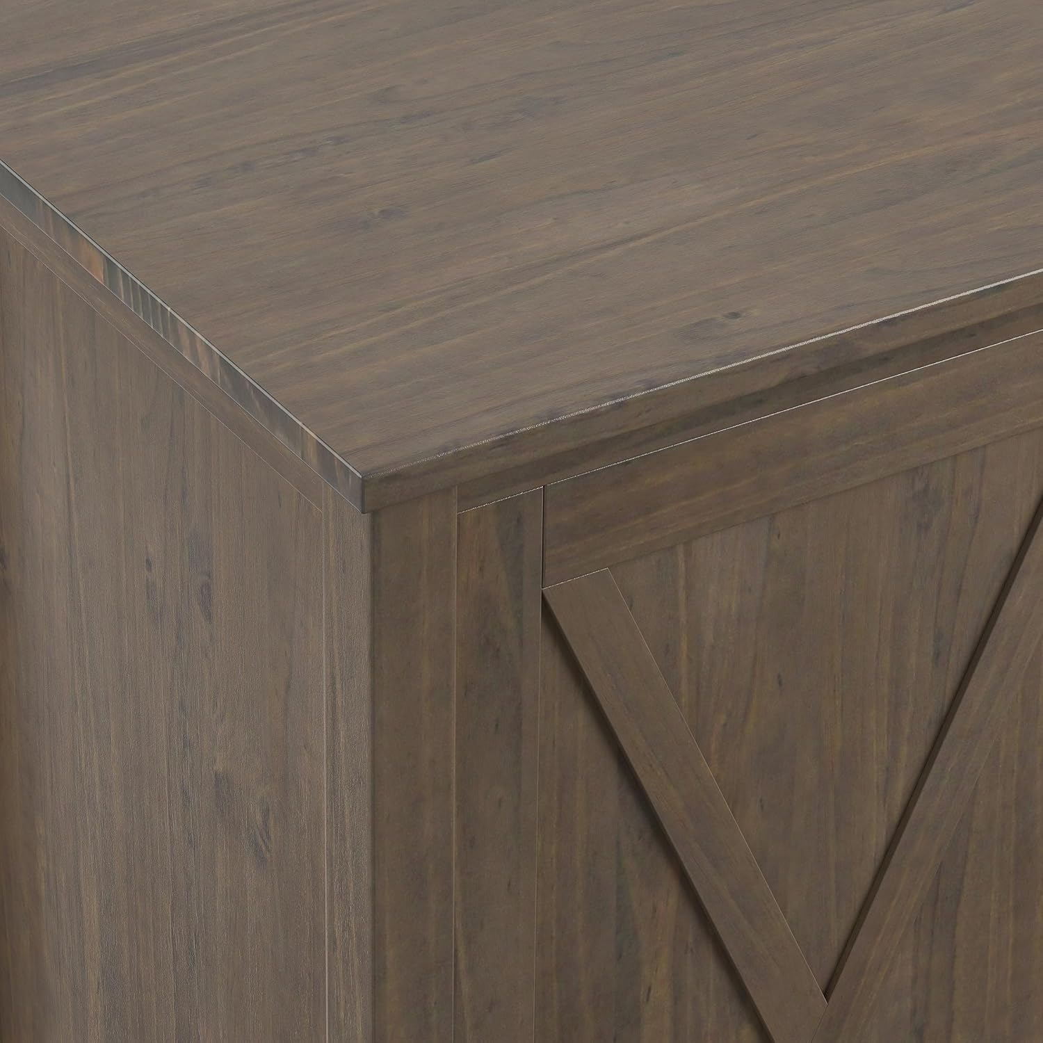 SIMPLIHOME Ela Solid Wood and Pine 54 inch x 18 inch Rectangle Transitional Sideboard with Wine Storage in Smoky Brown for The Dining Room and Kitchen