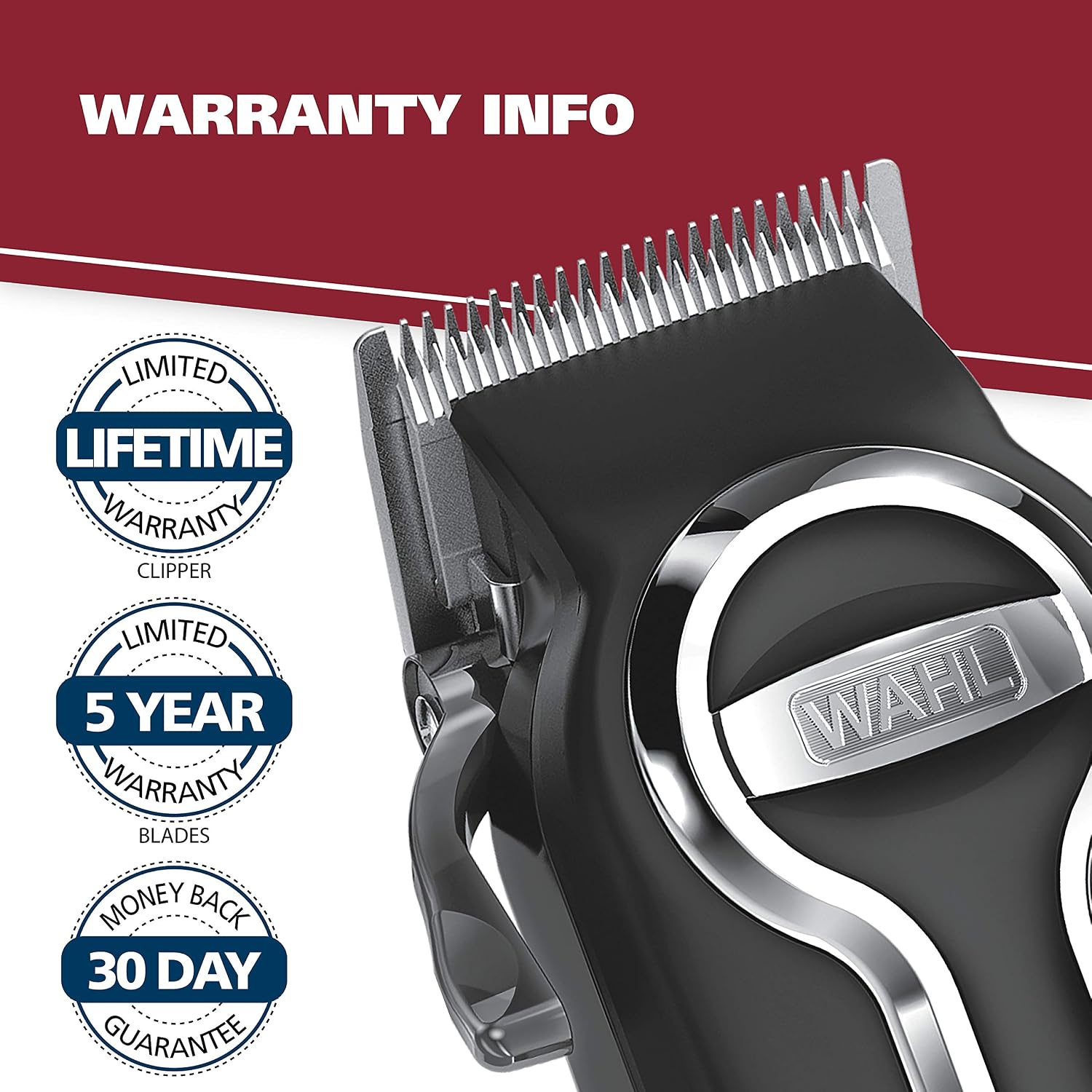 Wahl USA Elite Pro High-Performance Corded Home Haircut & Grooming Kit for Men – Electric Hair Clipper – Model 79602M,(Pack of 5)